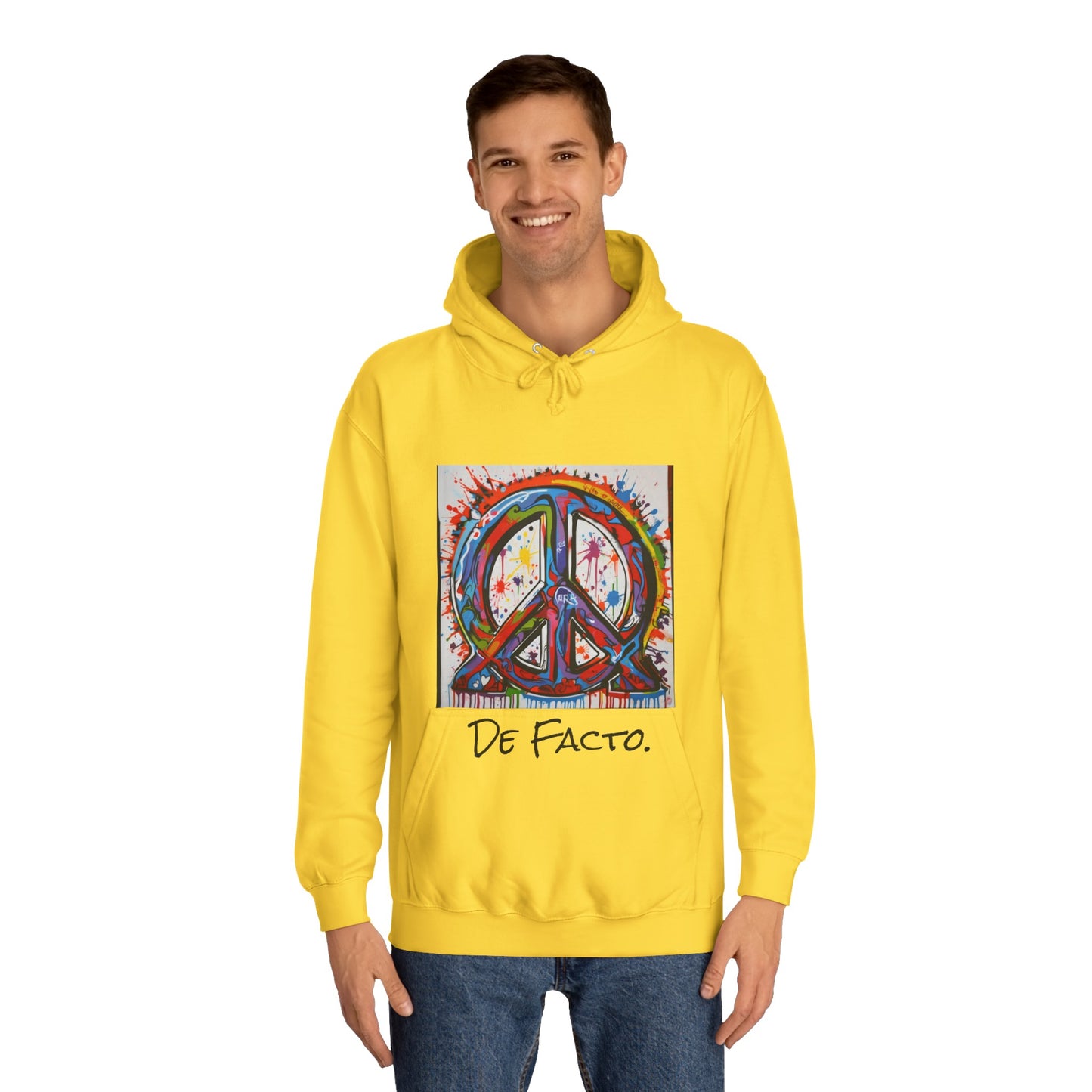 De Facto, Hand Painted Peace Sign- Hoodie