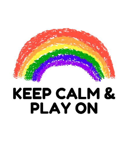 Rainbow Toddler T-Shirt - "Keep Calm & Play On" - Playful Jersey Tee for Kids