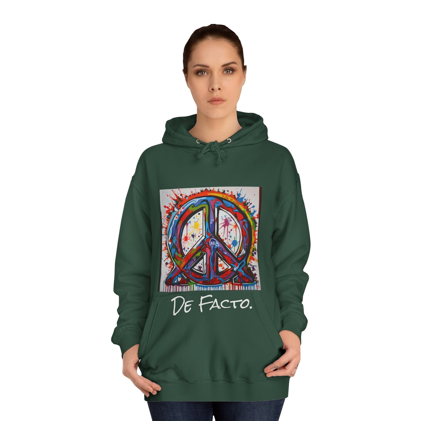 De Facto, Hand Painted Peace Sign- Hoodie