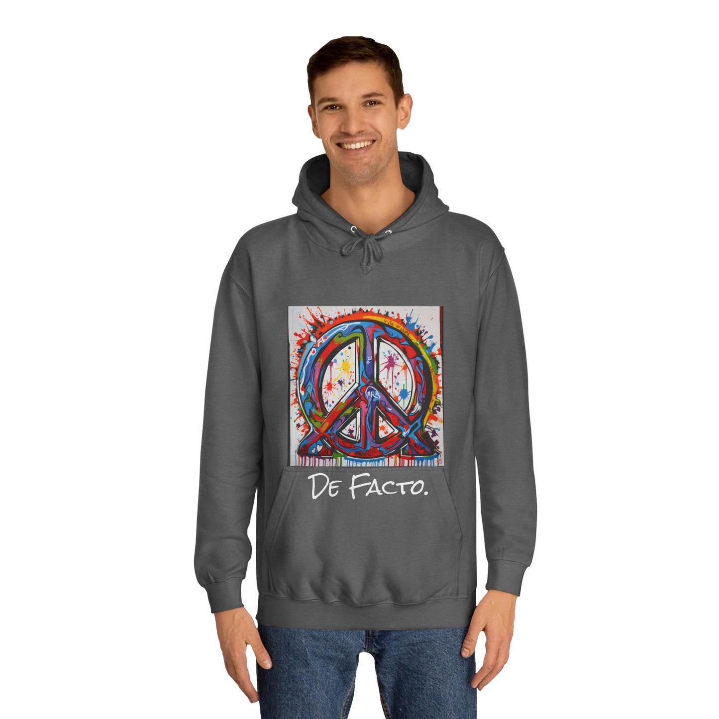 De Facto, Hand Painted Peace Sign- Hoodie