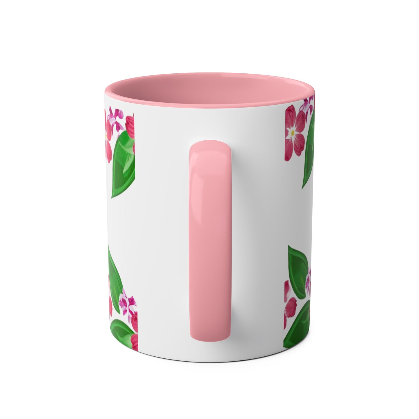 Two-Tone Floral MUM Coffee Mugs, 11oz