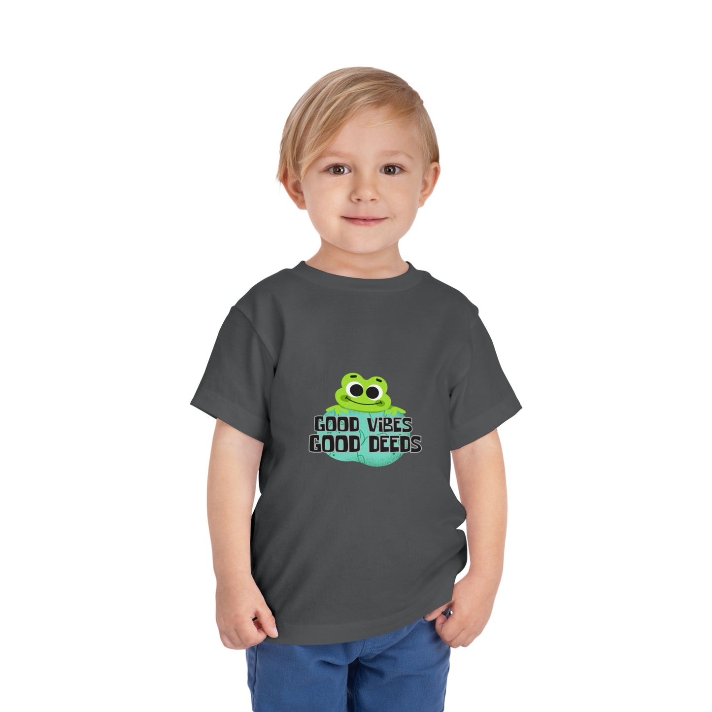 Good Vibes & Good Deeds Toddler Tee - Fun and Positive Short Sleeve Shirt