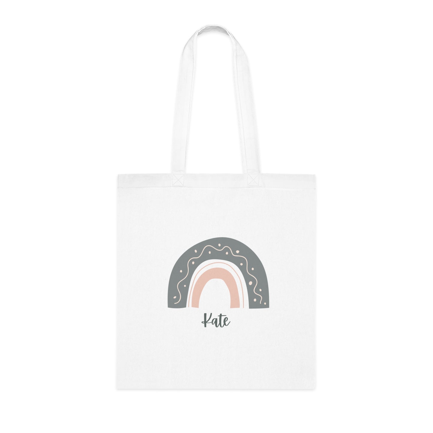 Personalised Rainbow Neutral Tote