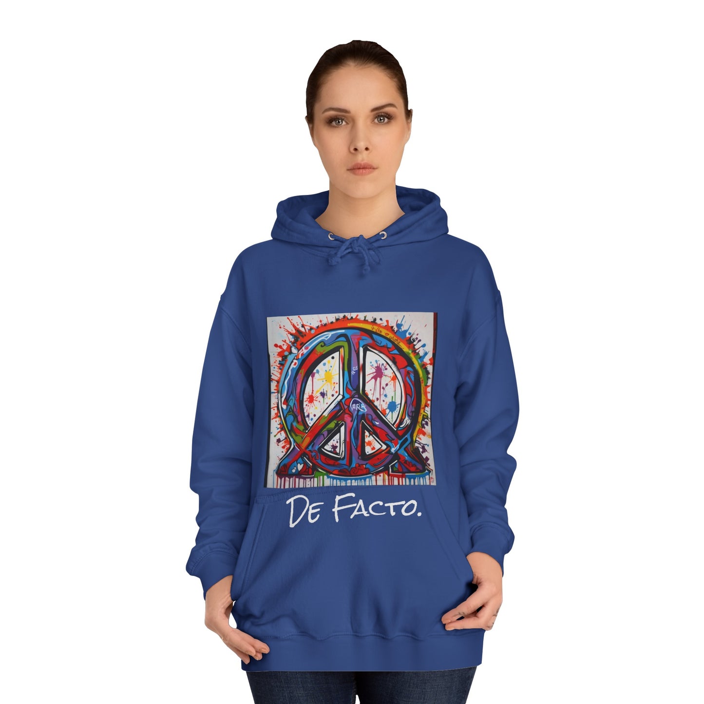 De Facto, Hand Painted Peace Sign- Hoodie