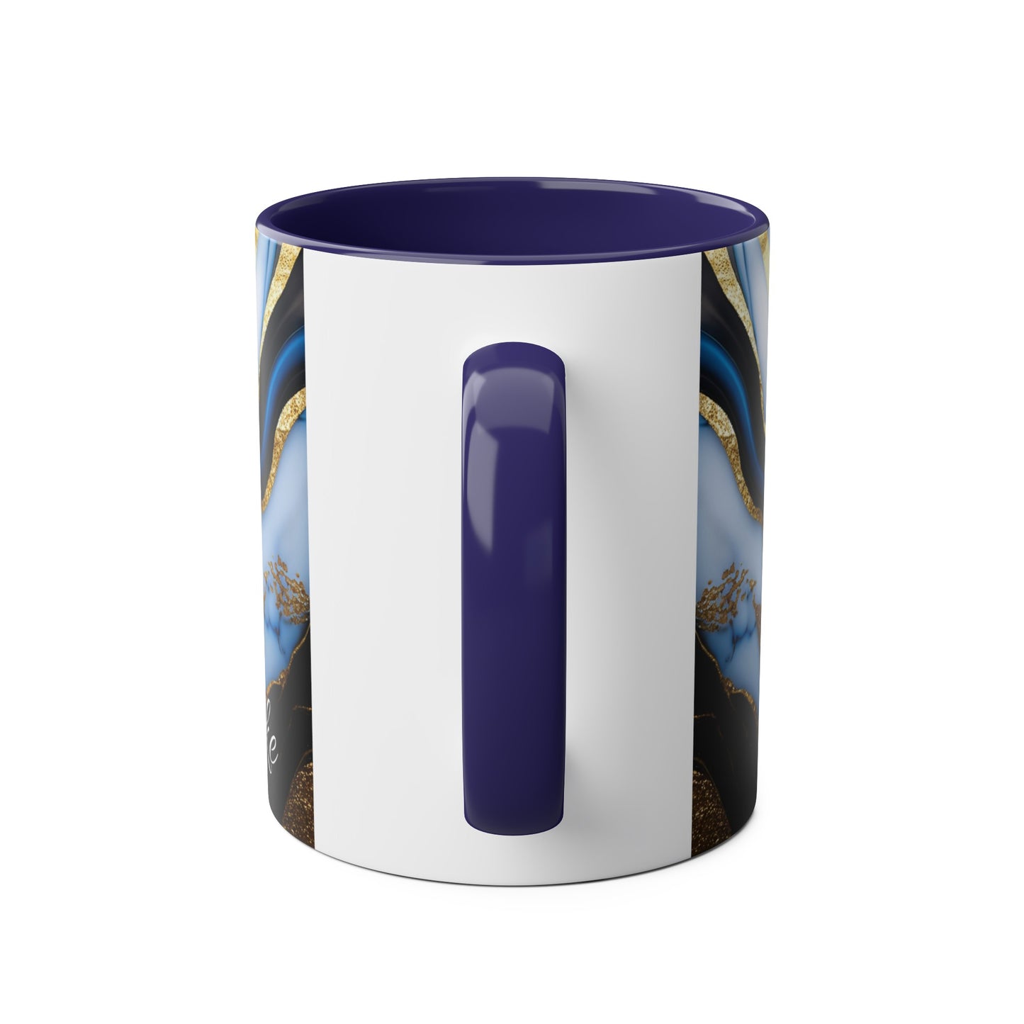 Personalised Marble ink Art Mug (blue,gold)
