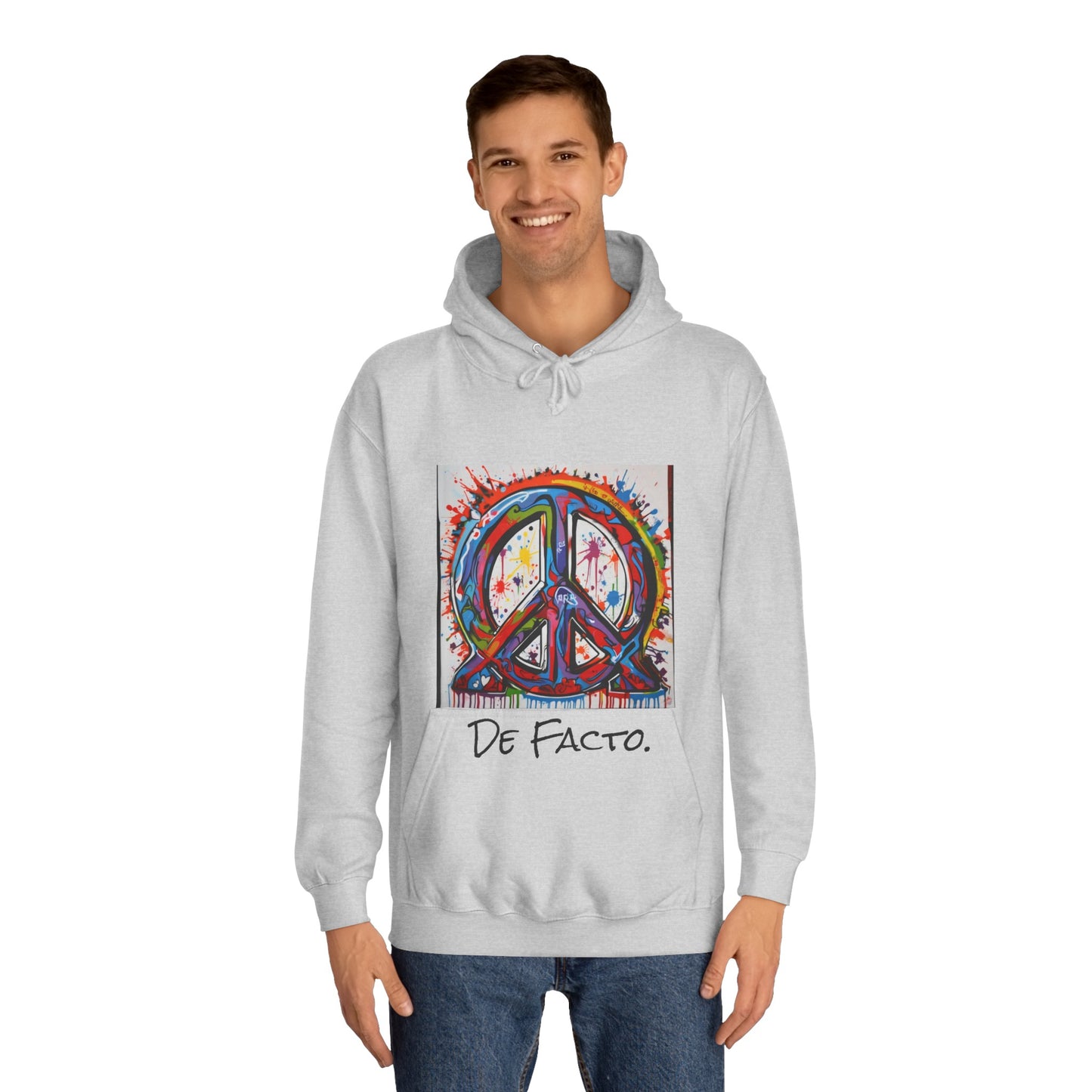 De Facto, Hand Painted Peace Sign- Hoodie