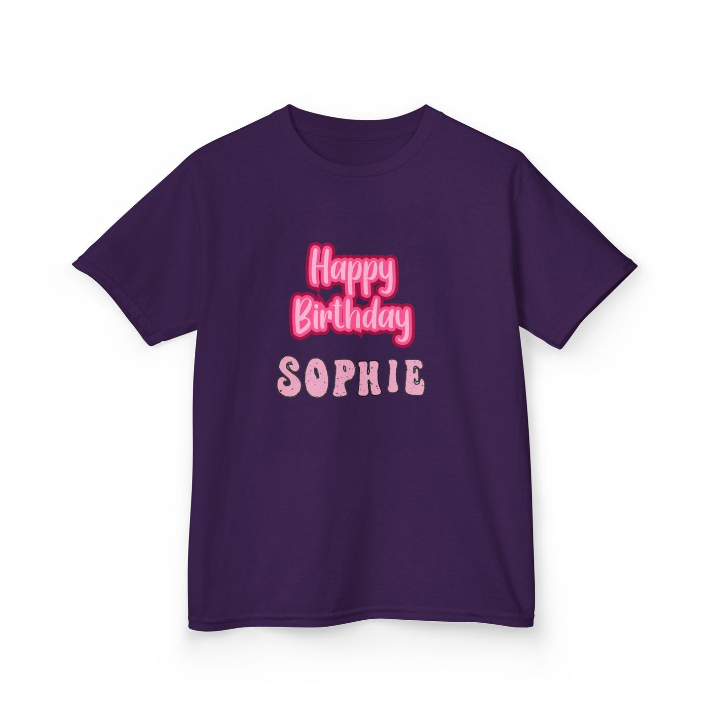 Kids Tee Personalised Name Happy Birthday T-Shirt