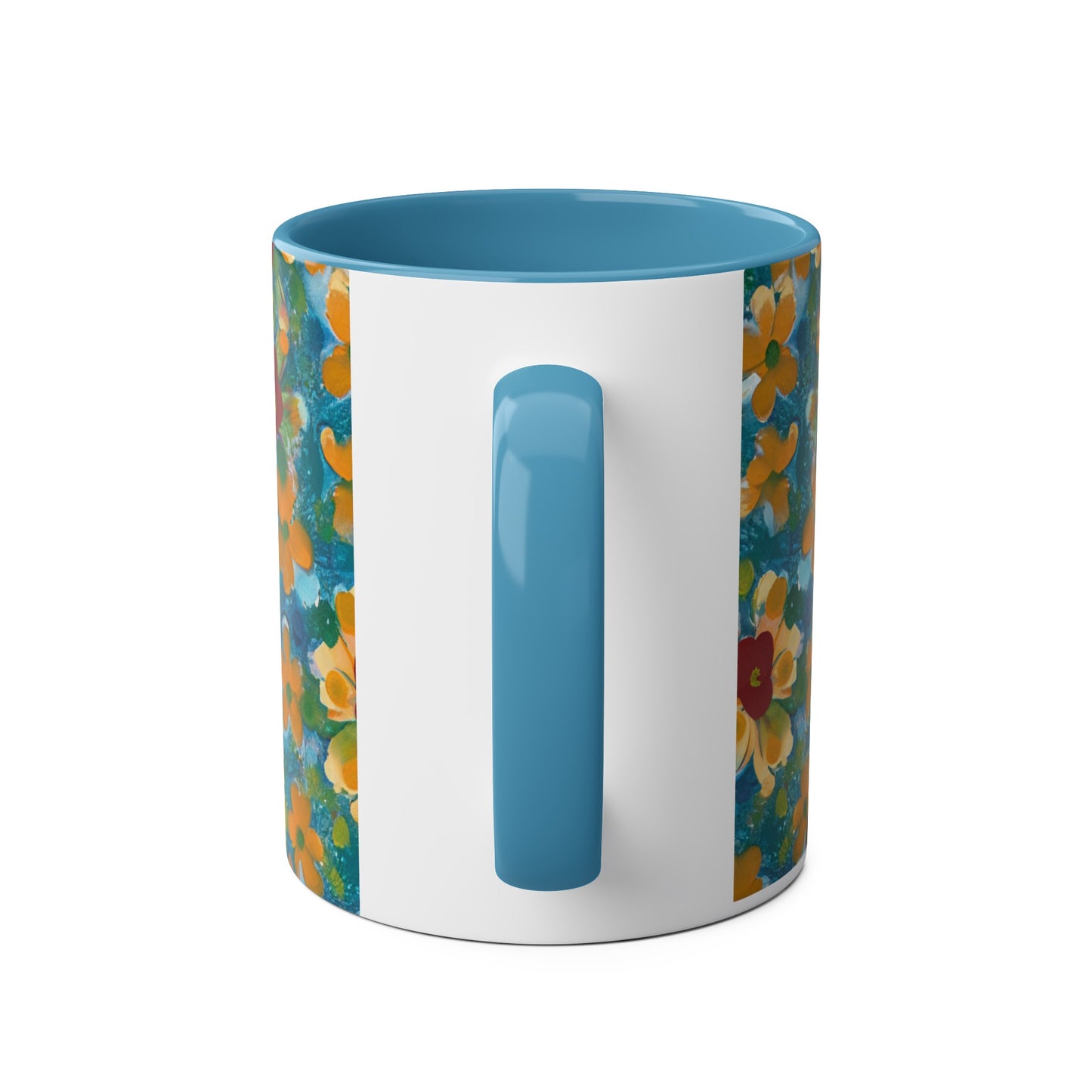Floral, Painted, dripped Coffee Mug!