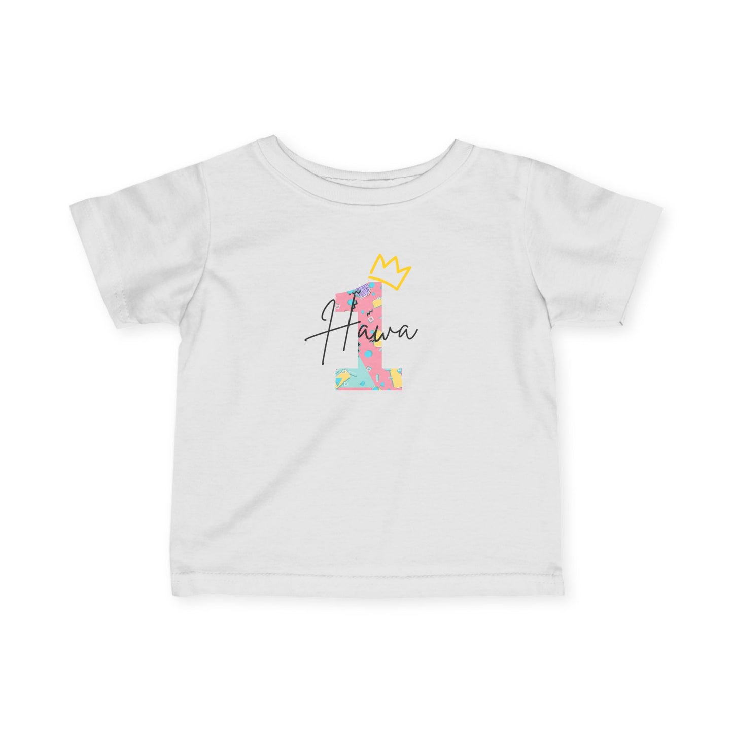 Colourful Crown One Birthday Tee for Infants