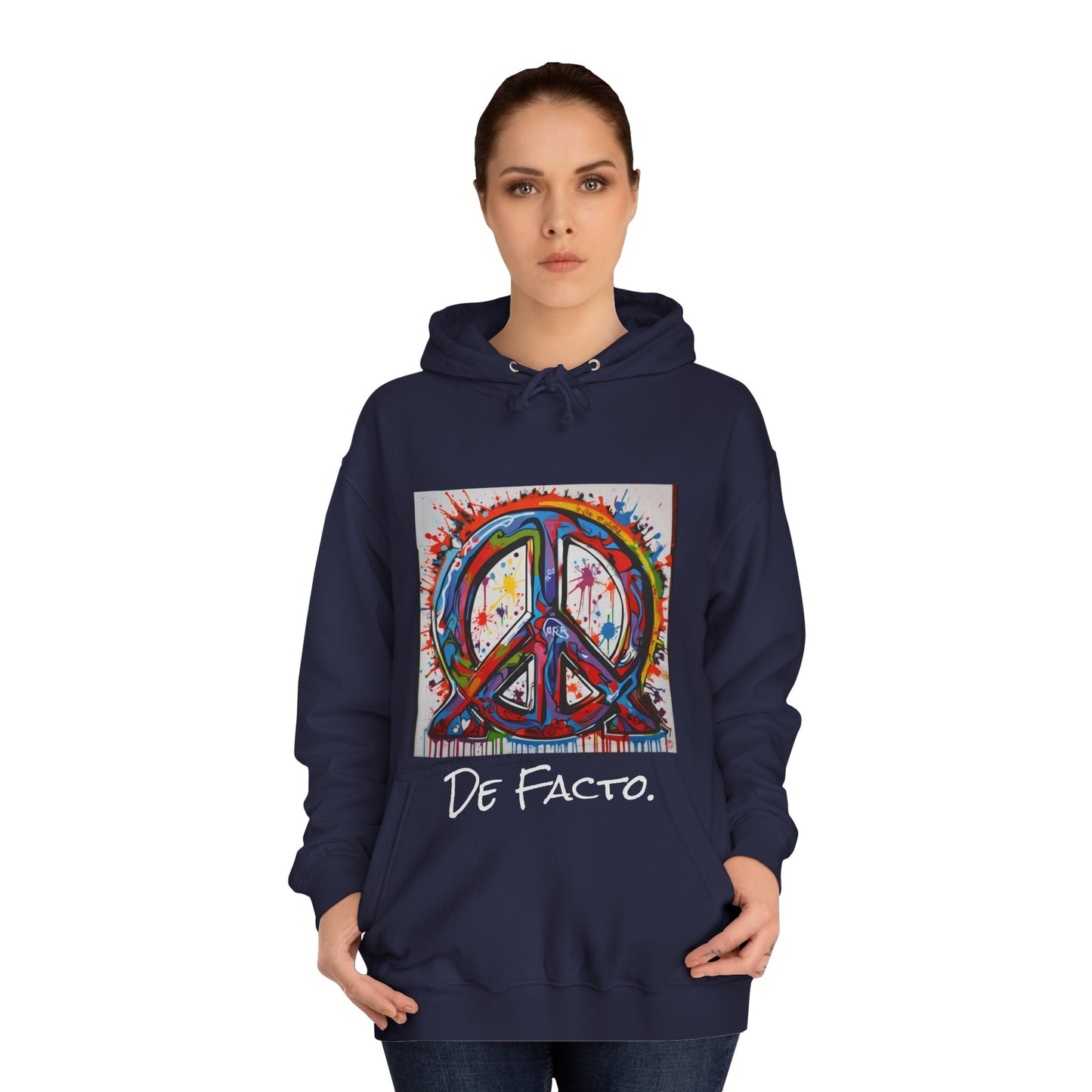 De Facto, Hand Painted Peace Sign- Hoodie
