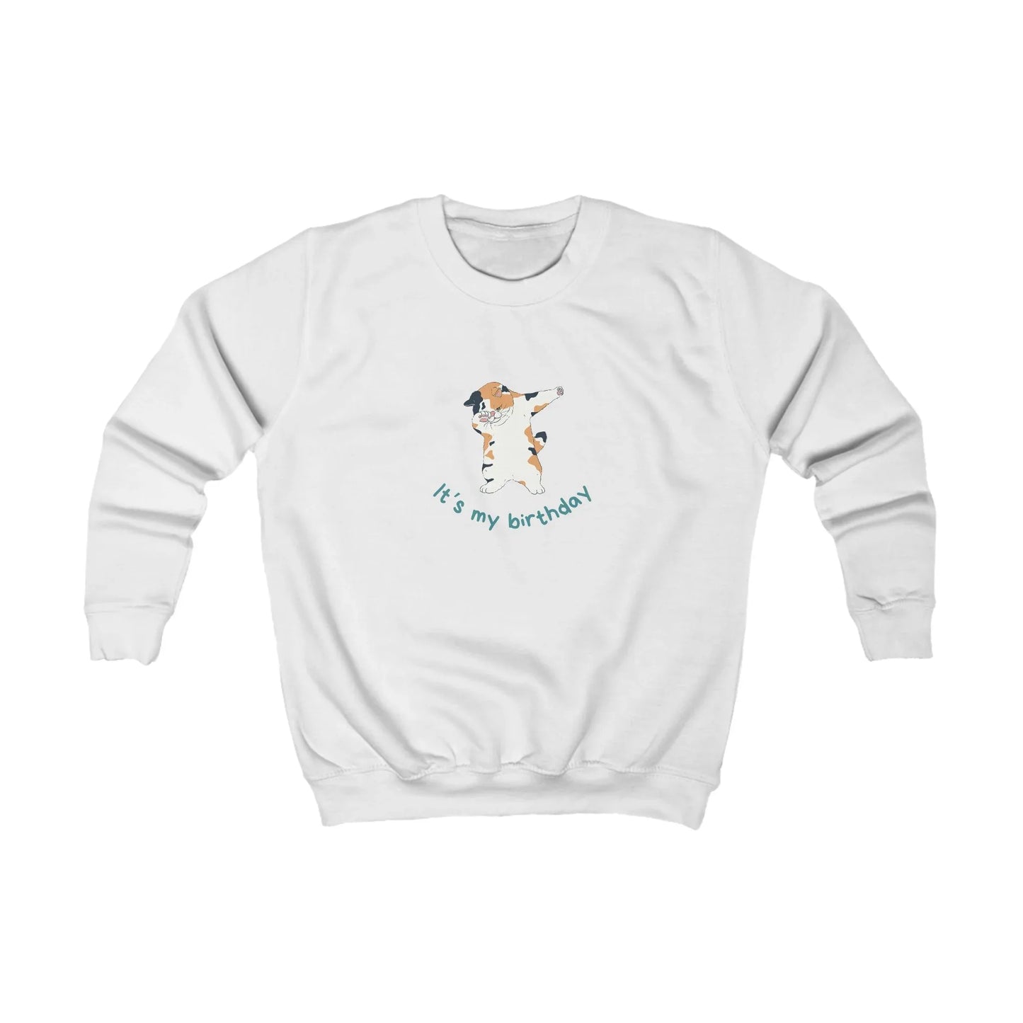 Kids Sweatshirt - Birthday Cat Dabbing Design - Alley Crafters