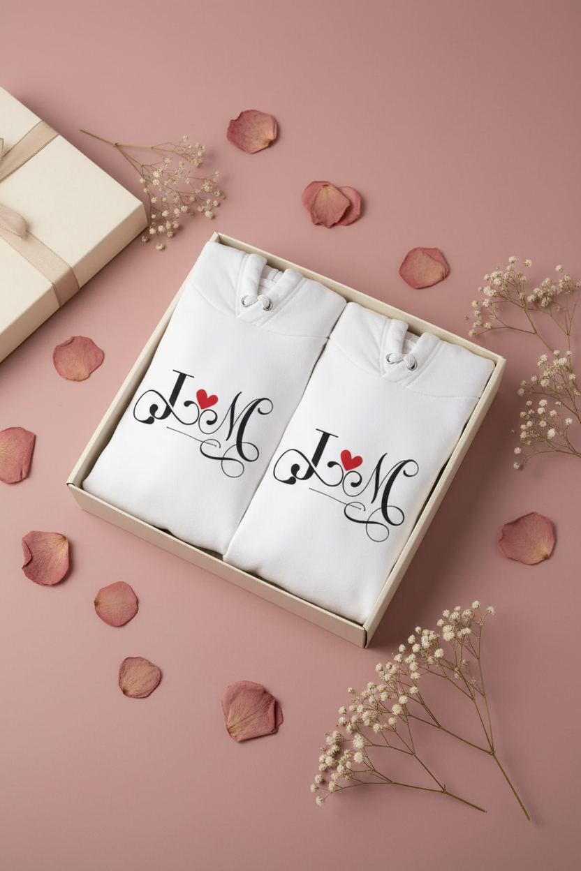 Personalised Initials Hoodie for Couples