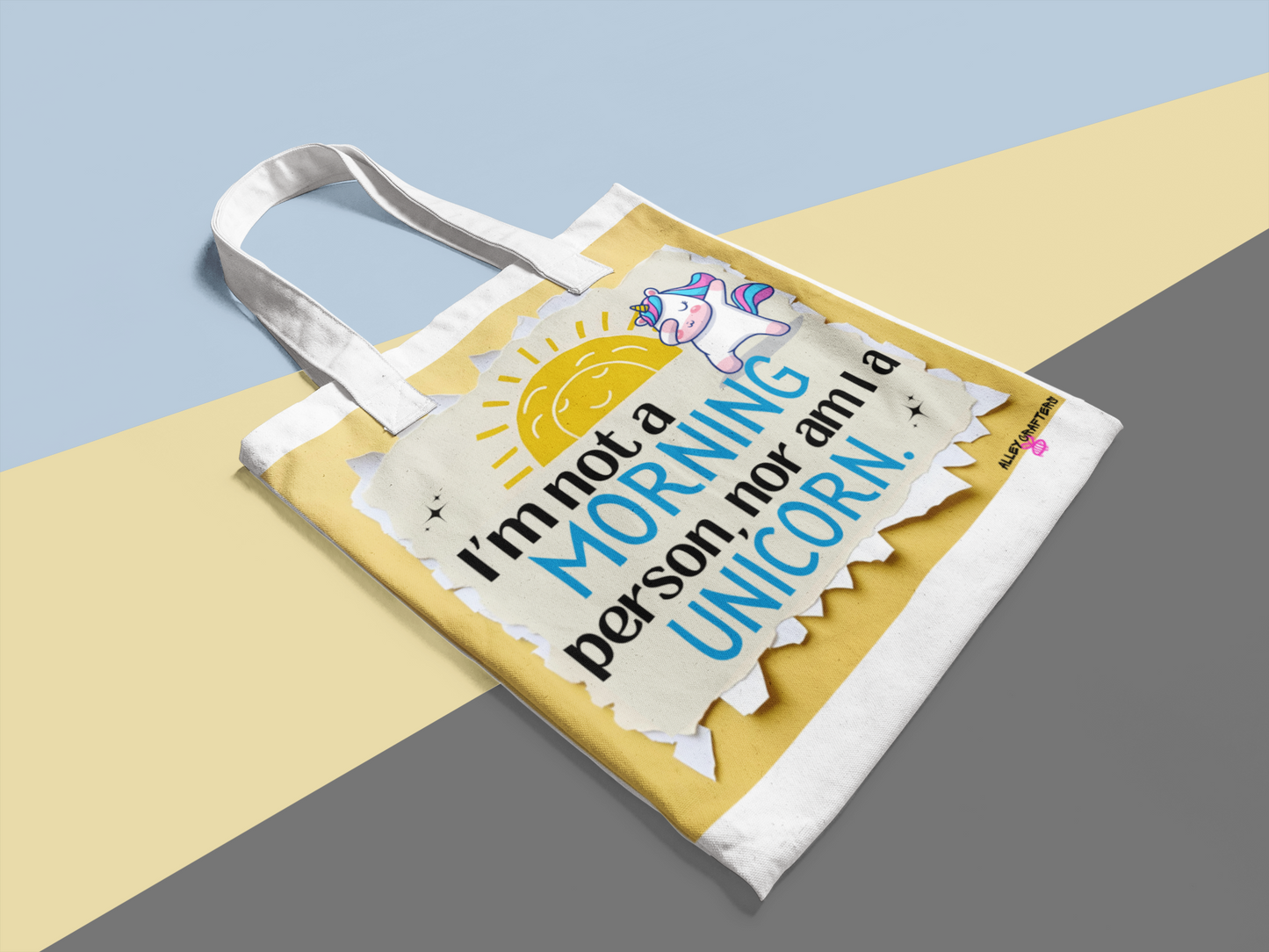 Funny Unicorn Canvas Tote Bag