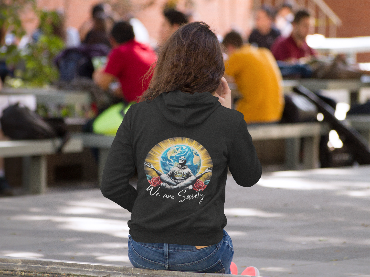 Hooded Sweatshirt - 'we are society' Design
