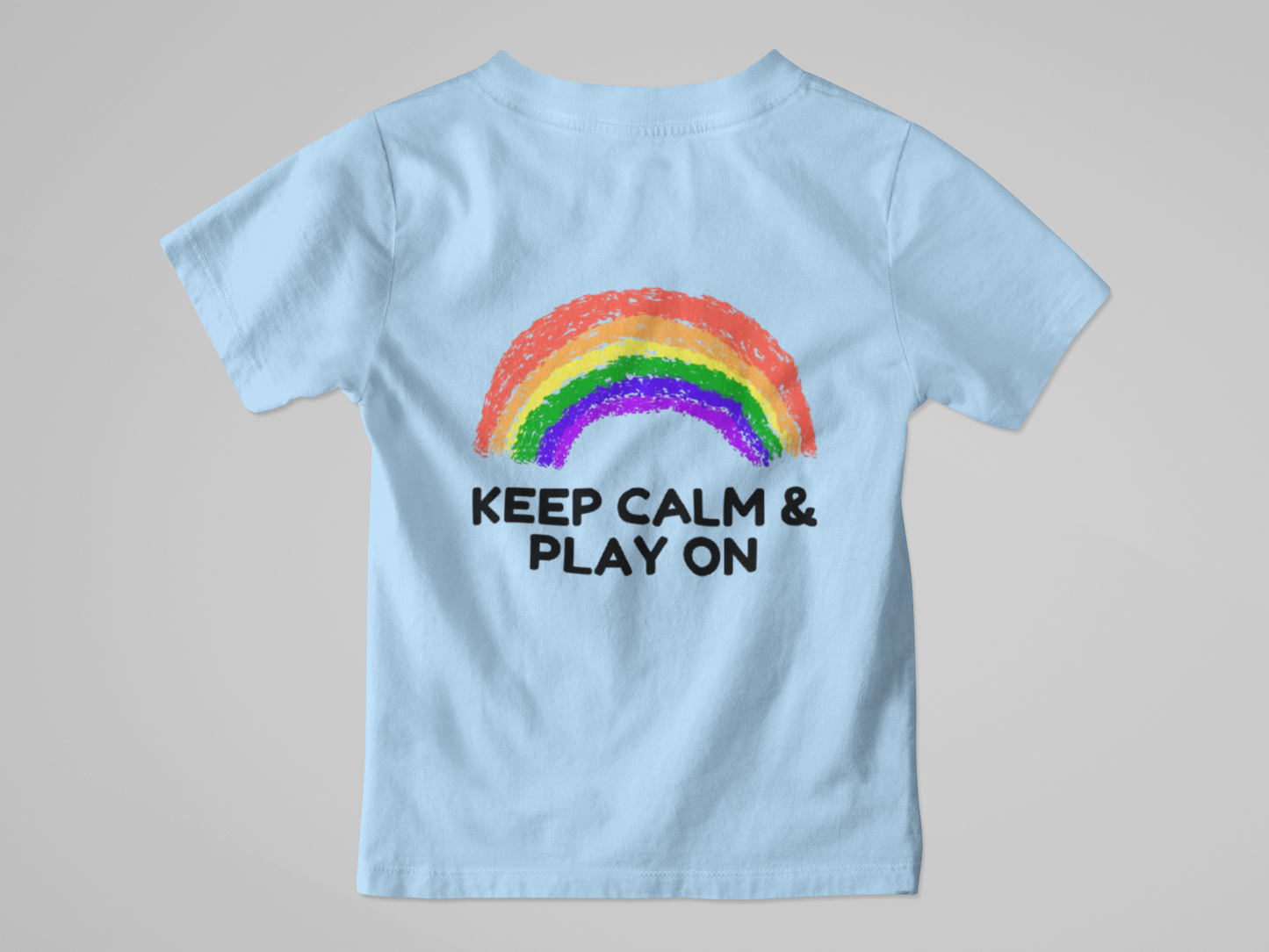 Rainbow Toddler T-Shirt - "Keep Calm & Play On" - Playful Jersey Tee for Kids