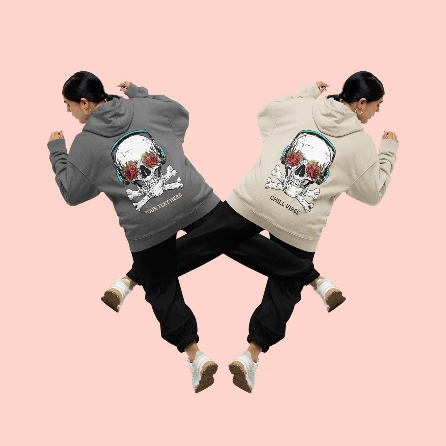 Skull Roses Hoodie Unisexx