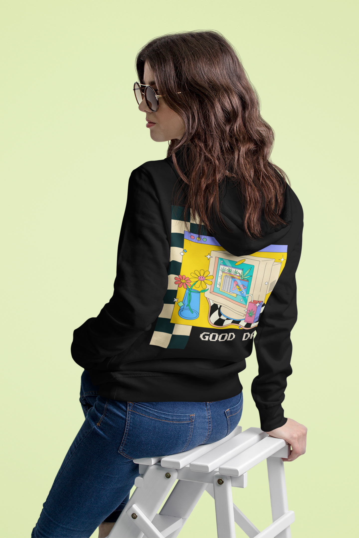 Retro Hooded Sweatshirt - 'Have A Good Day' Unisexx