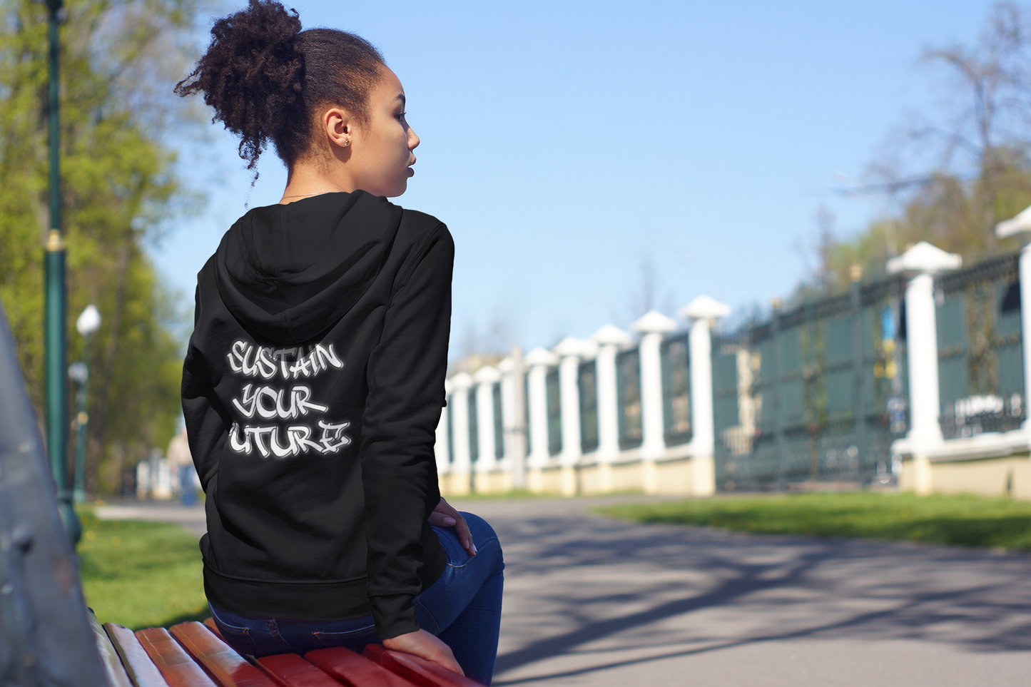 Sustainable Hooded Sweatshirt - Sustain Your Future Design