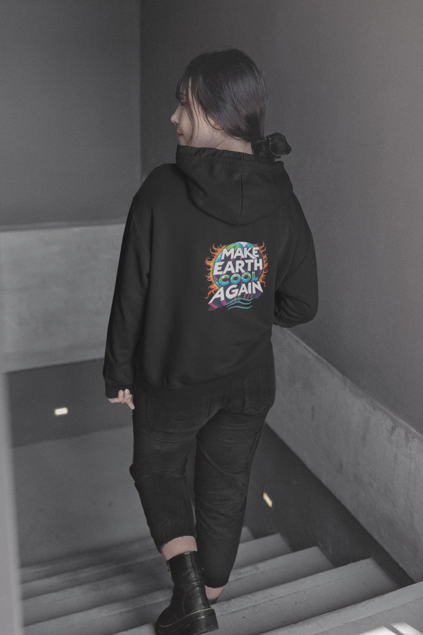Hooded Sweatshirt - 'Make Earth Cool Again'