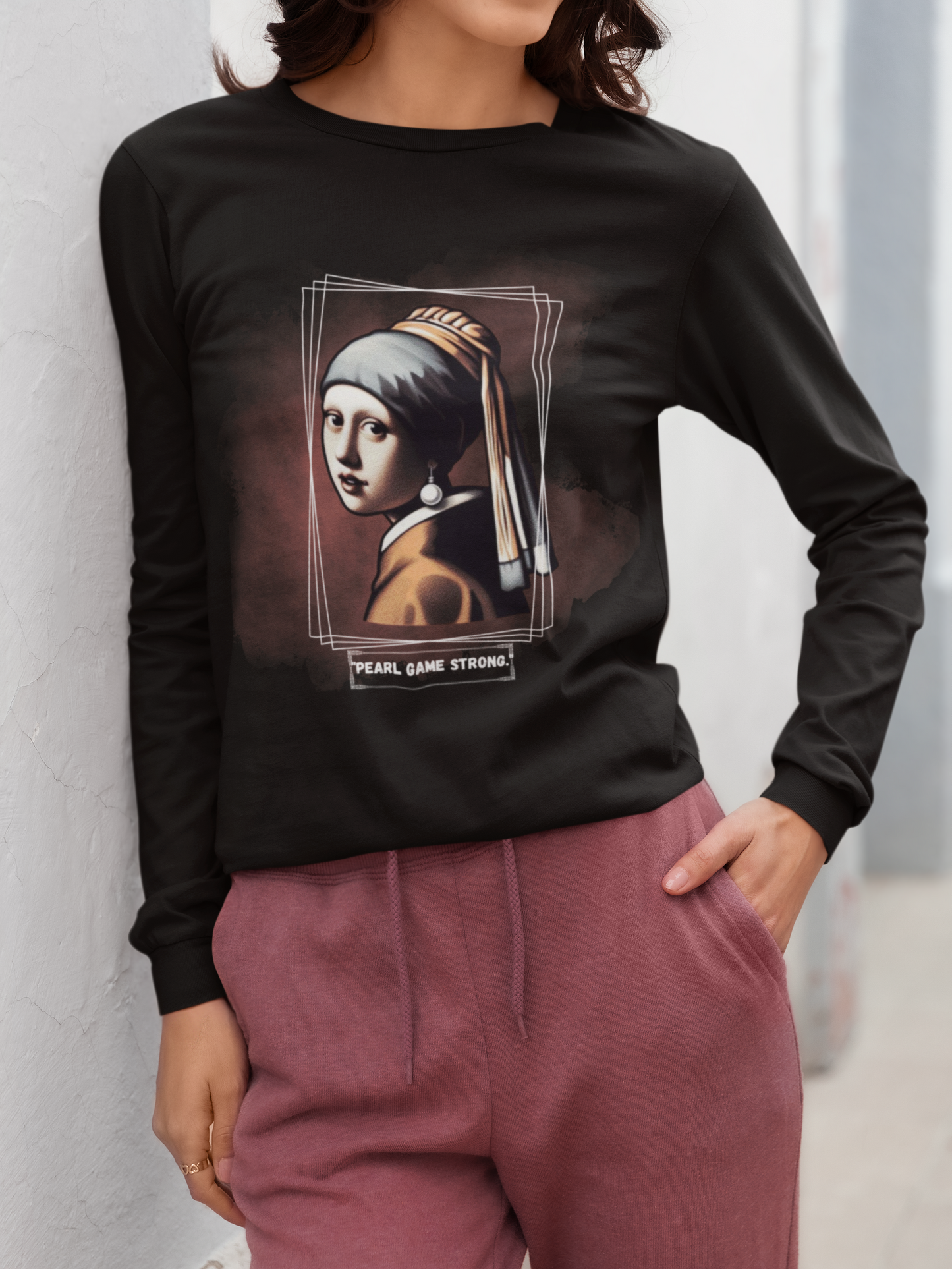 Long Sleeve Tee - Pearl Game Strong Design