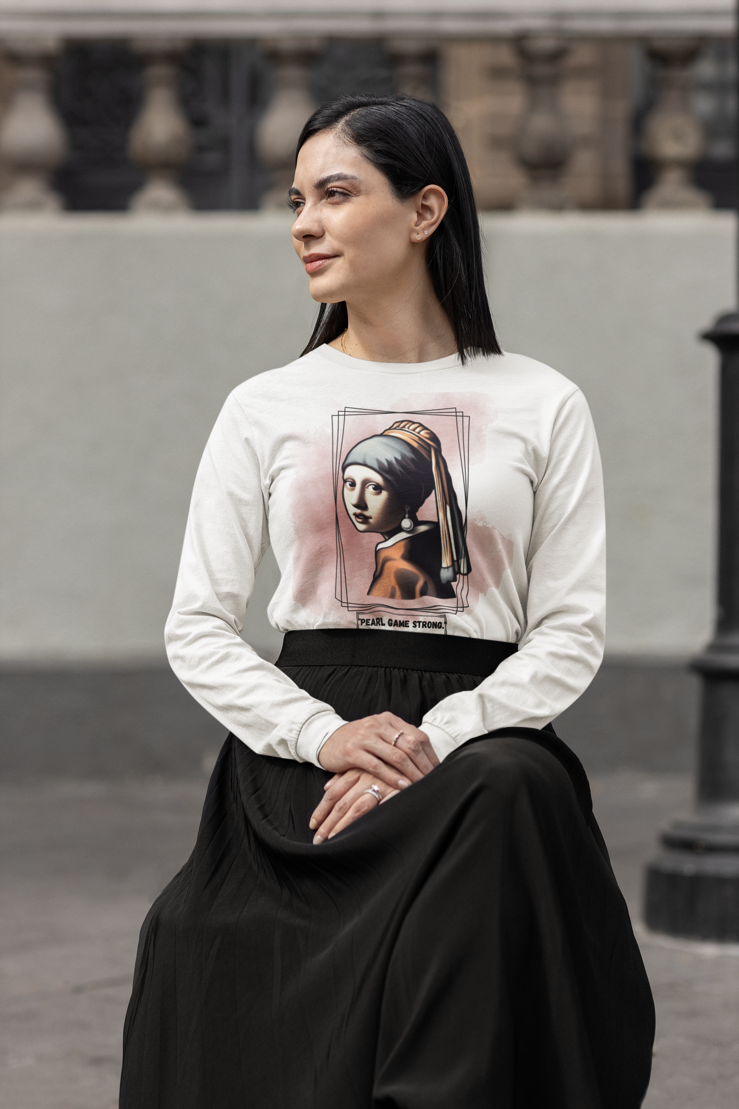 Long Sleeve Tee - Pearl Game Strong Design