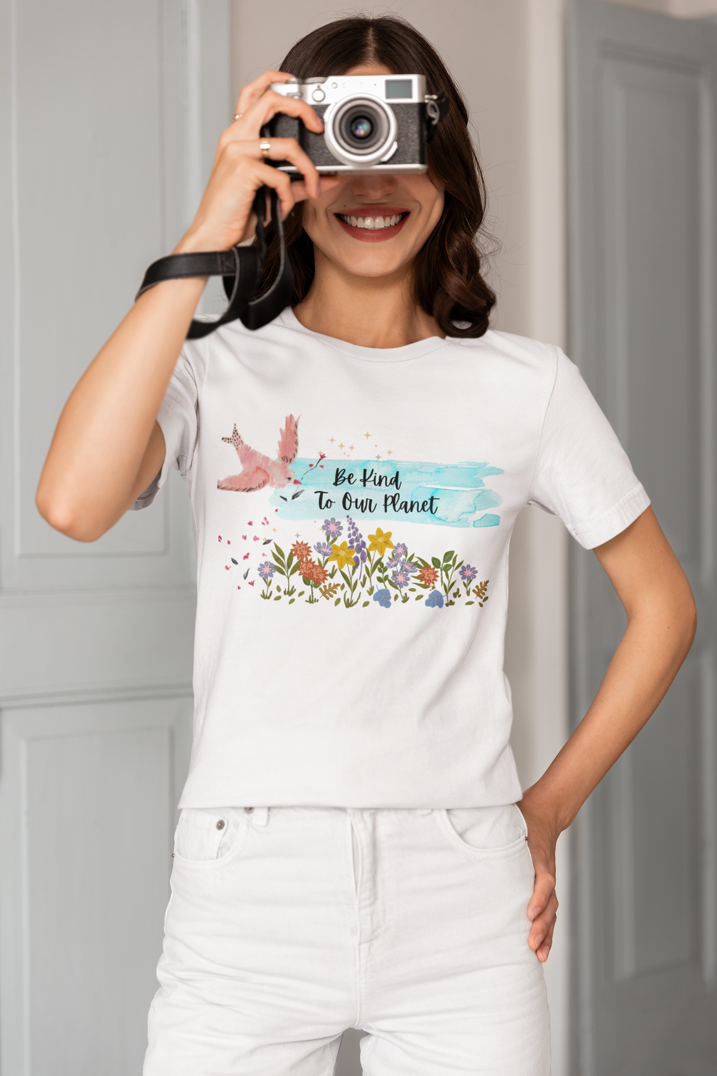 Peaceful Earth Watercolour T-Shirt, Eco-Friendly Planet Protection Tee, Be Kind Environmental Art Shirt, Awareness Climate Change Top,