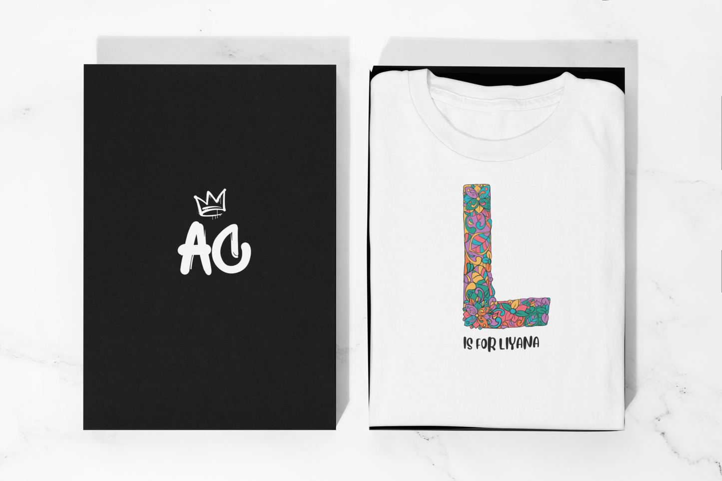 Personalised Floral Alphabet Tee - Fun & Vibrant S Design for Creative Kids
