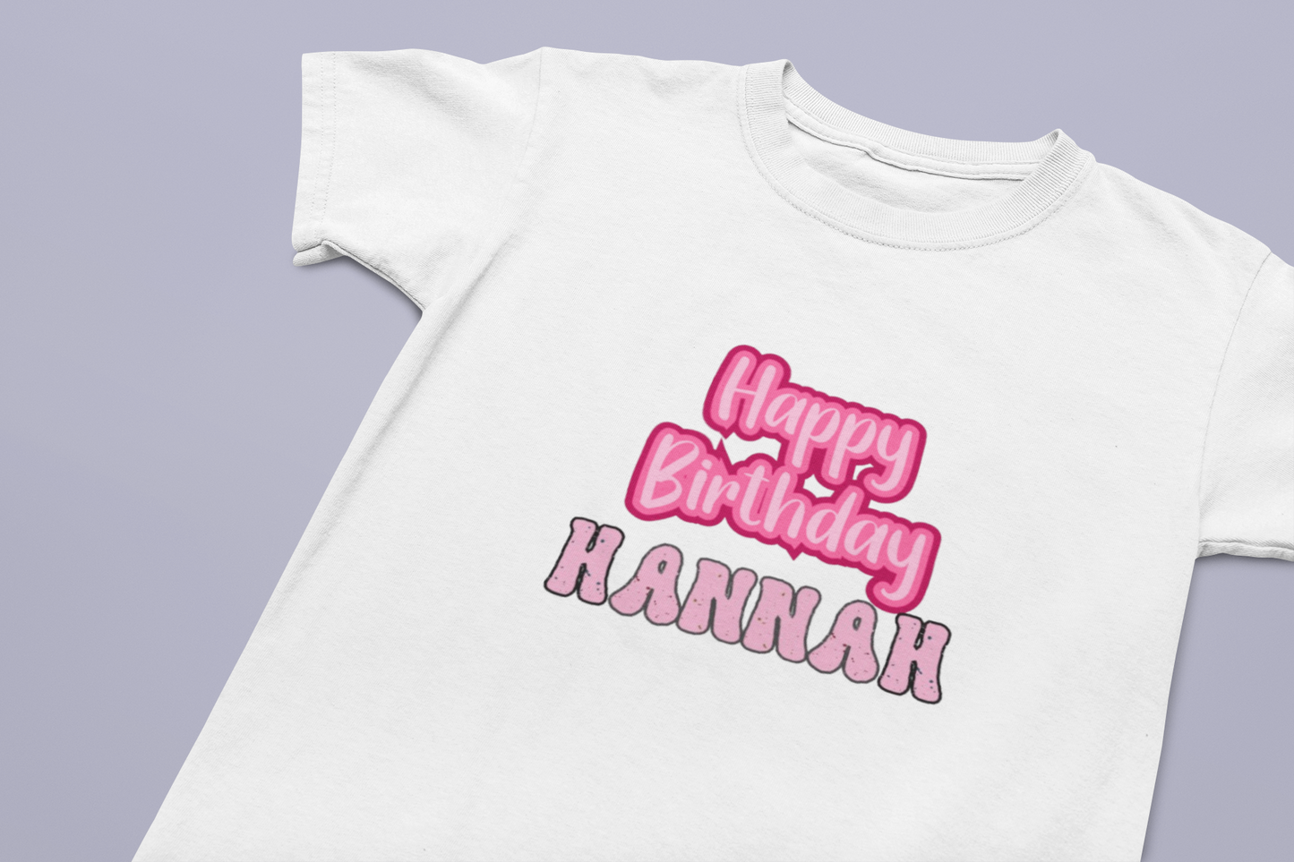 Kids Tee Personalised Name Happy Birthday T-Shirt