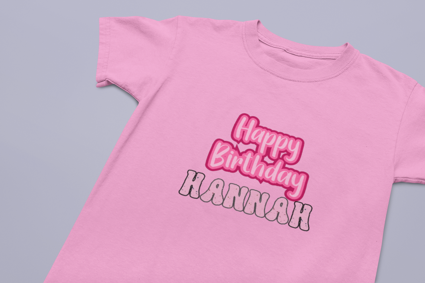 Kids Tee Personalised Name Happy Birthday T-Shirt