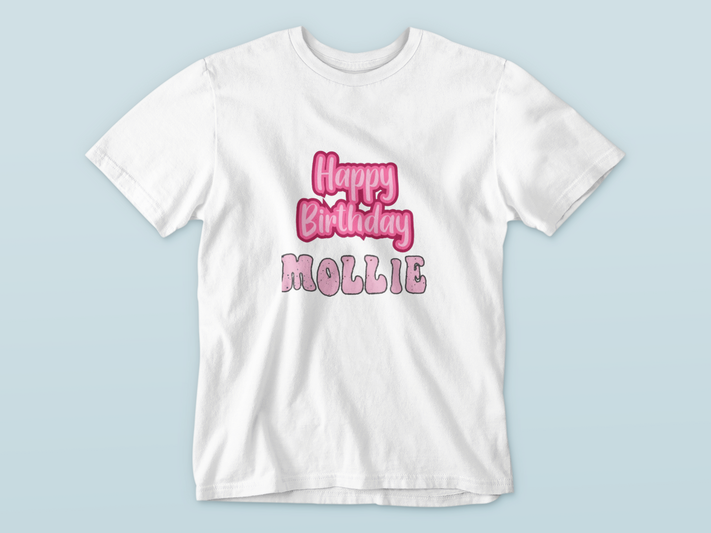 Kids Tee Personalised Name Happy Birthday T-Shirt