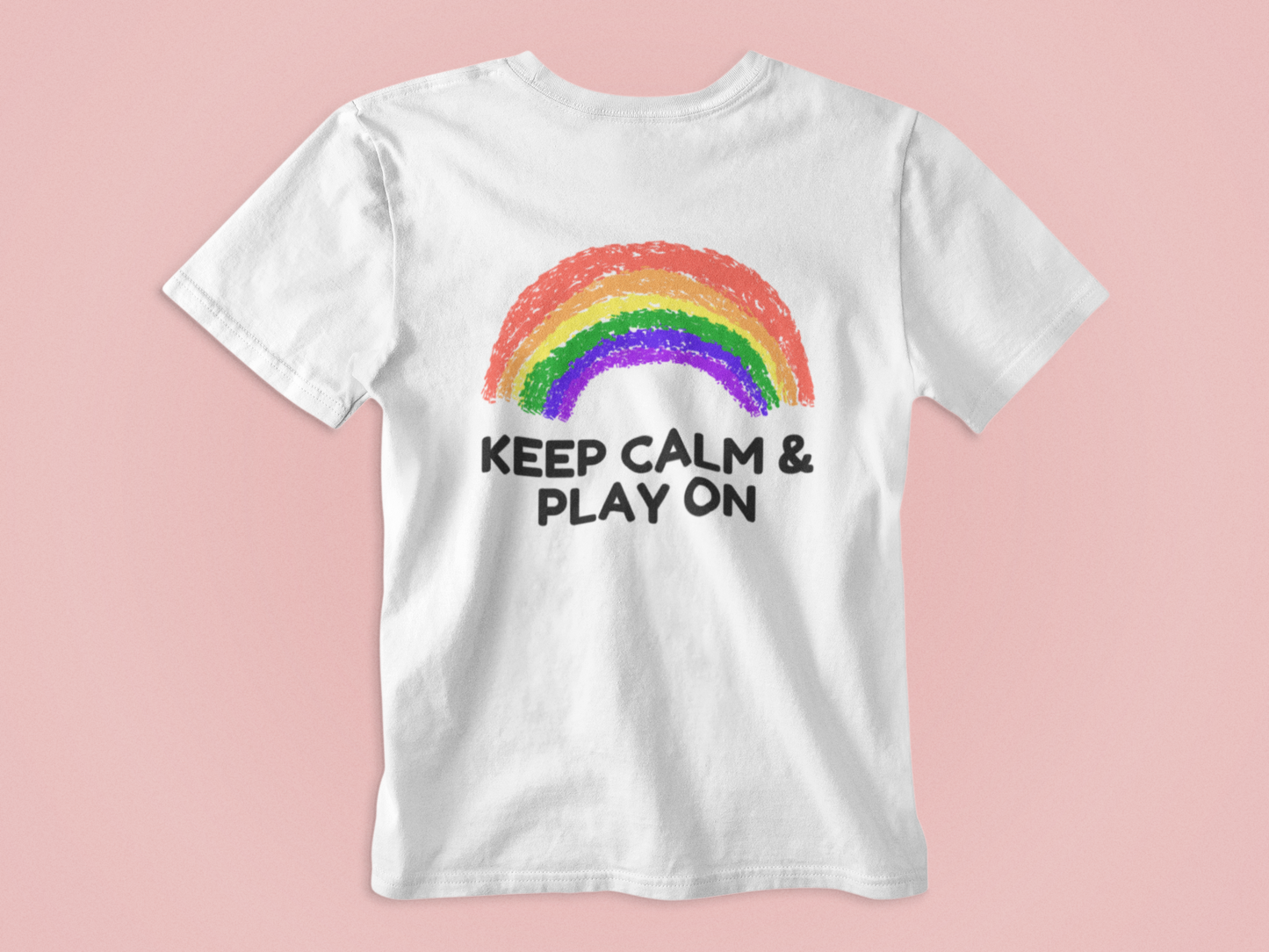 Rainbow Toddler T-Shirt - "Keep Calm & Play On" - Playful Jersey Tee for Kids