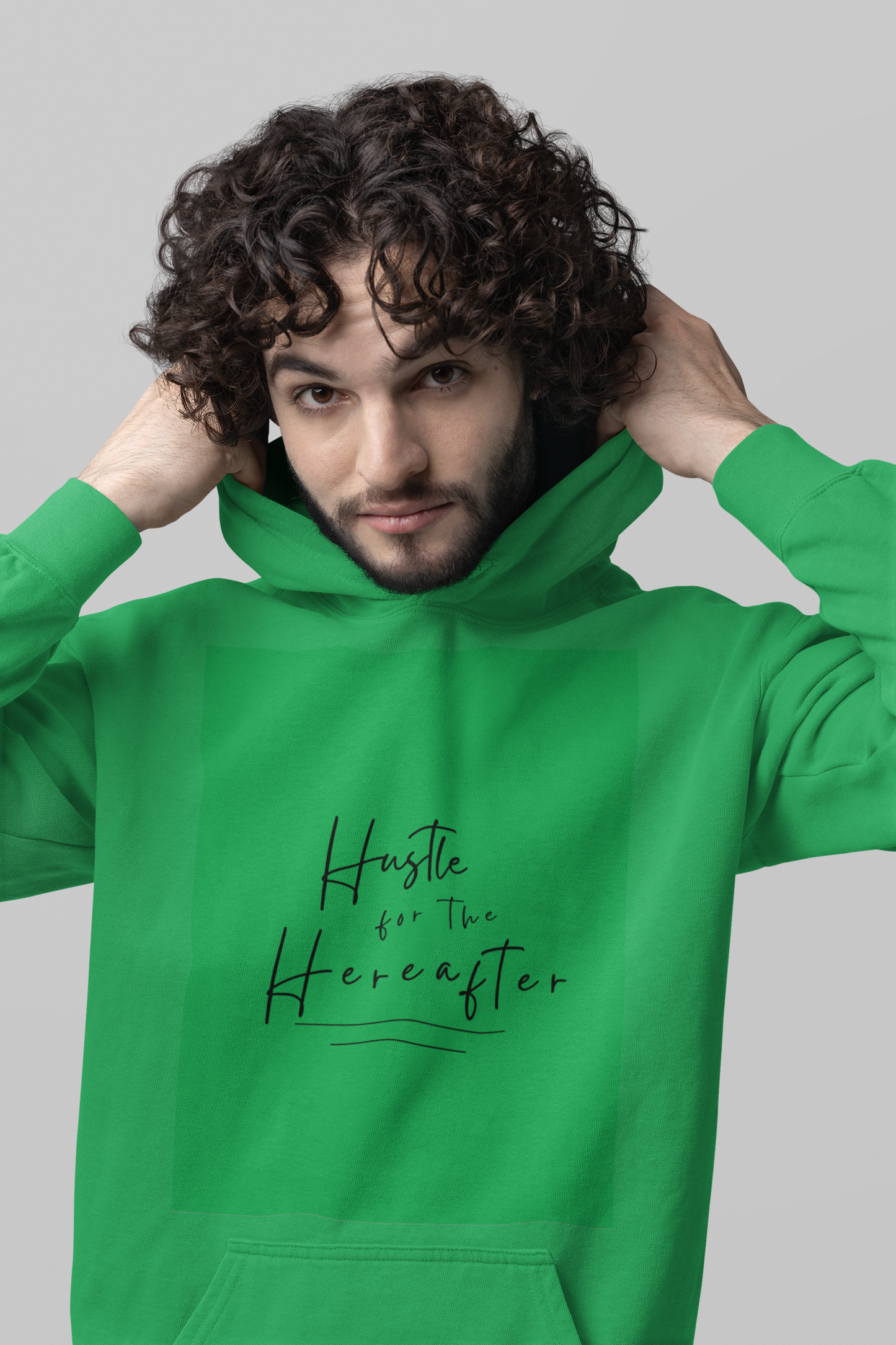 Hooded Sweatshirt - 'Hustle for the Hereafter' Religious Inspirational Design