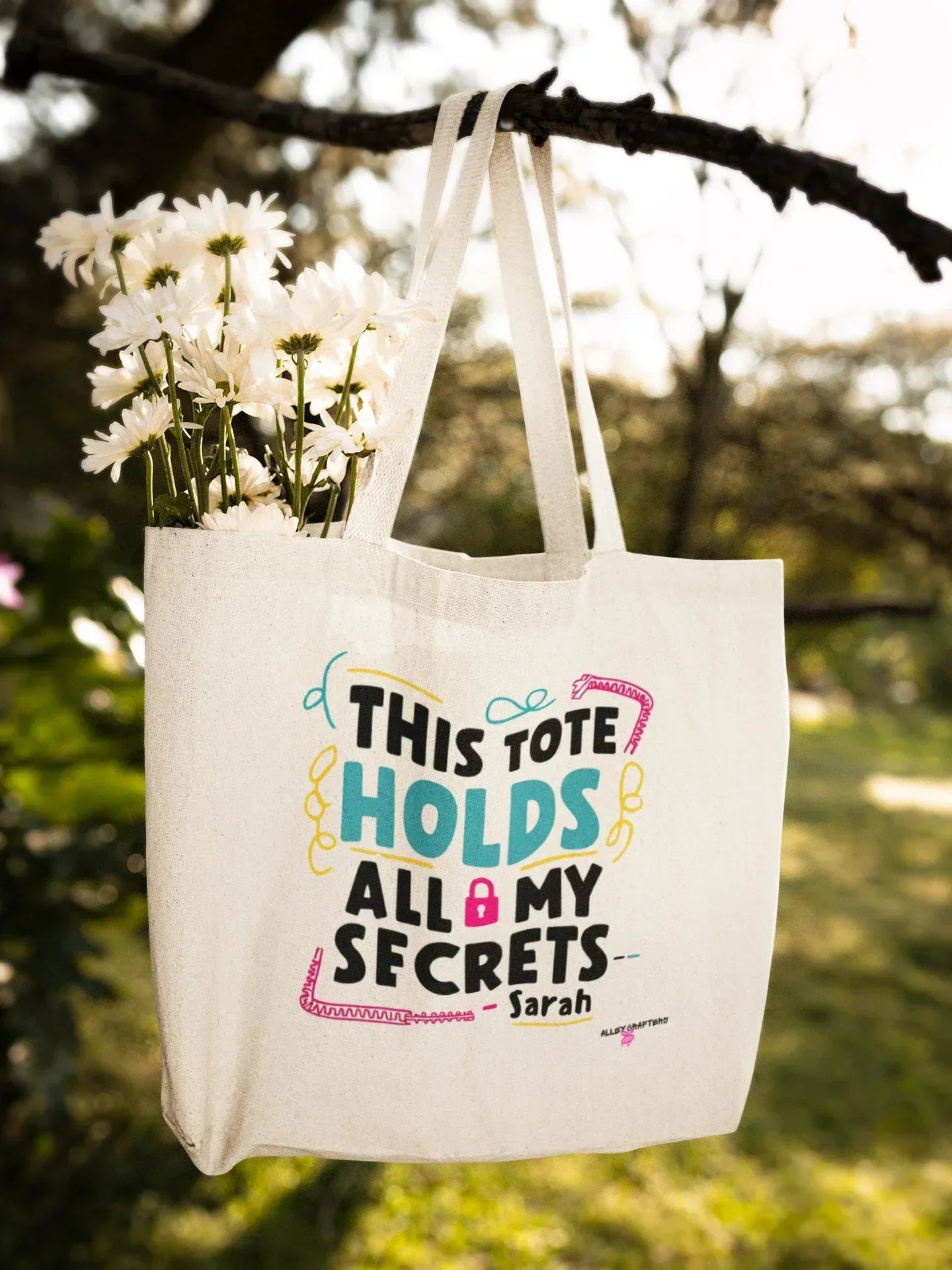 "This Tote Holds All My Secrets" -Tote Bag - Alley Crafters