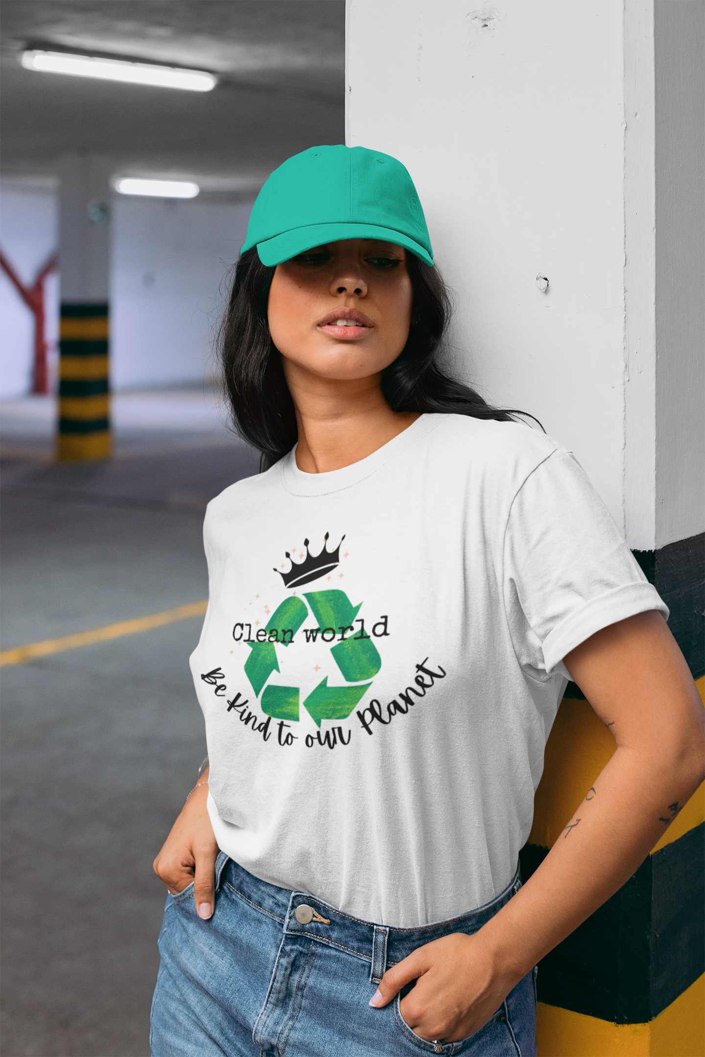 Eco-Friendly Crown T-Shirt, Protect Our Planet Tee, Green Awareness Shirt, Unisex Softstyle, Earth Day Gift