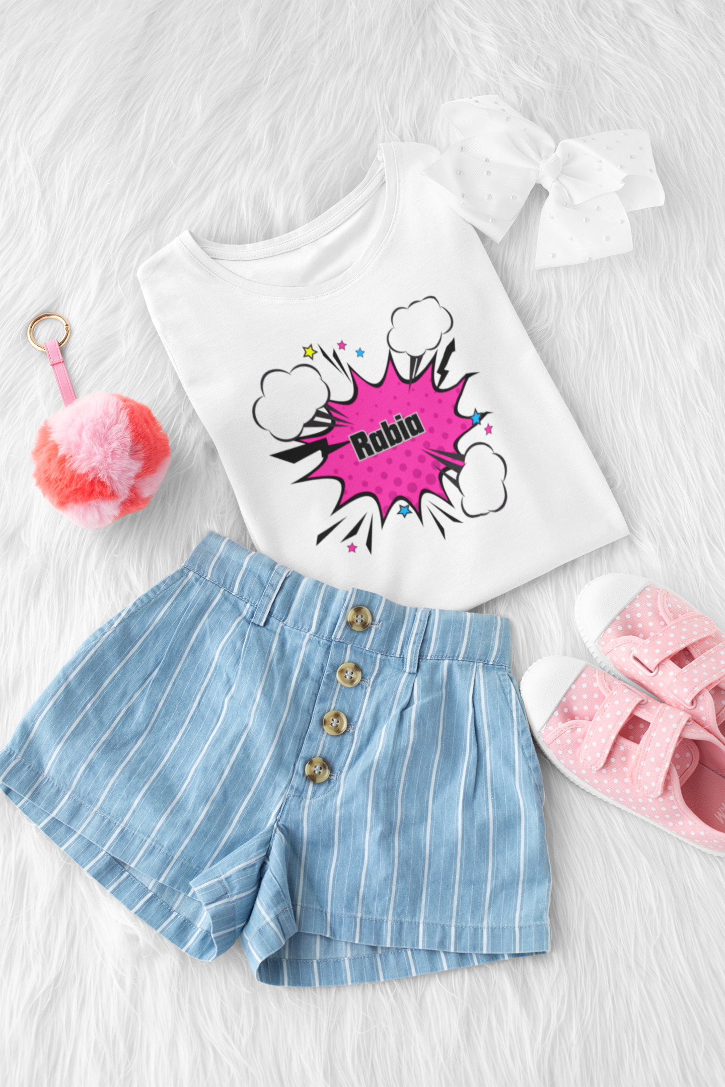 Kids Tee - Pop Art Speech Bubble Personalised Name