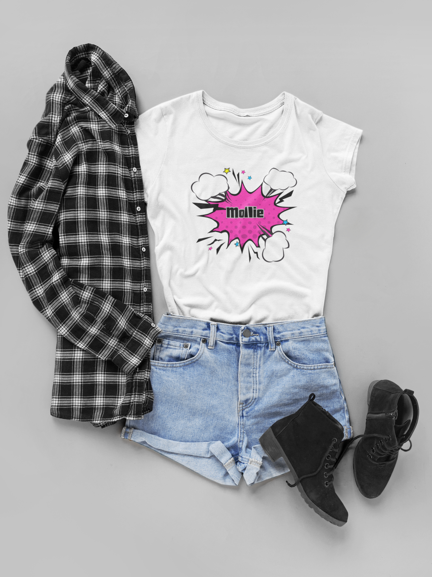 Kids Tee - Pop Art Speech Bubble Personalised Name