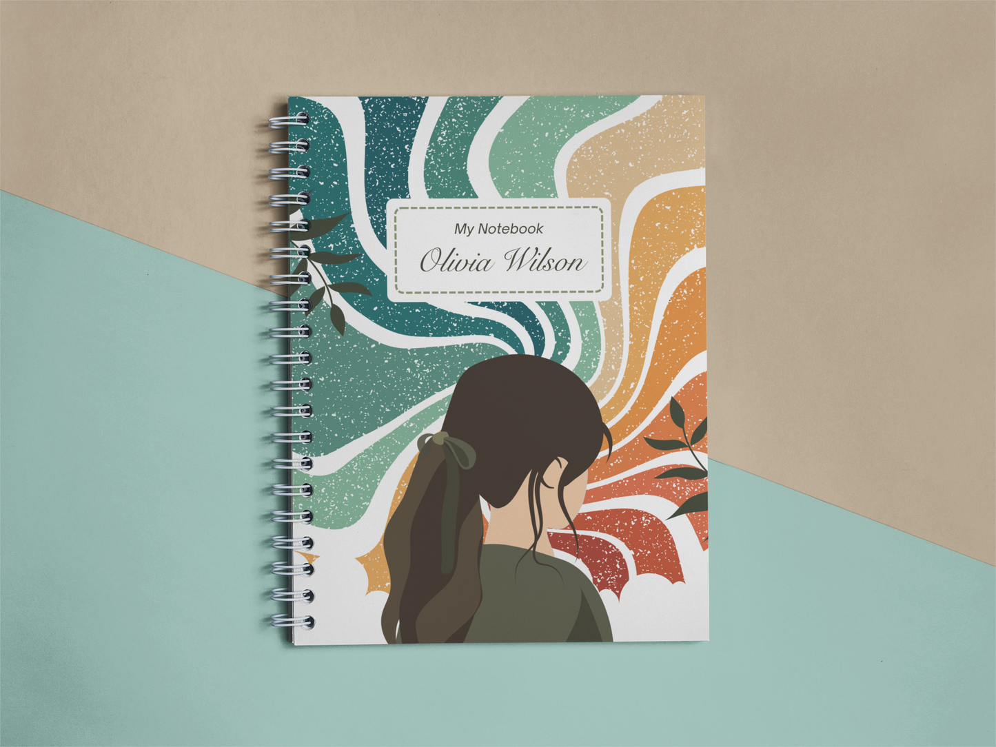 Retro Woman A5 Spiral Notebook — Personalised 'My Notebook' Journal