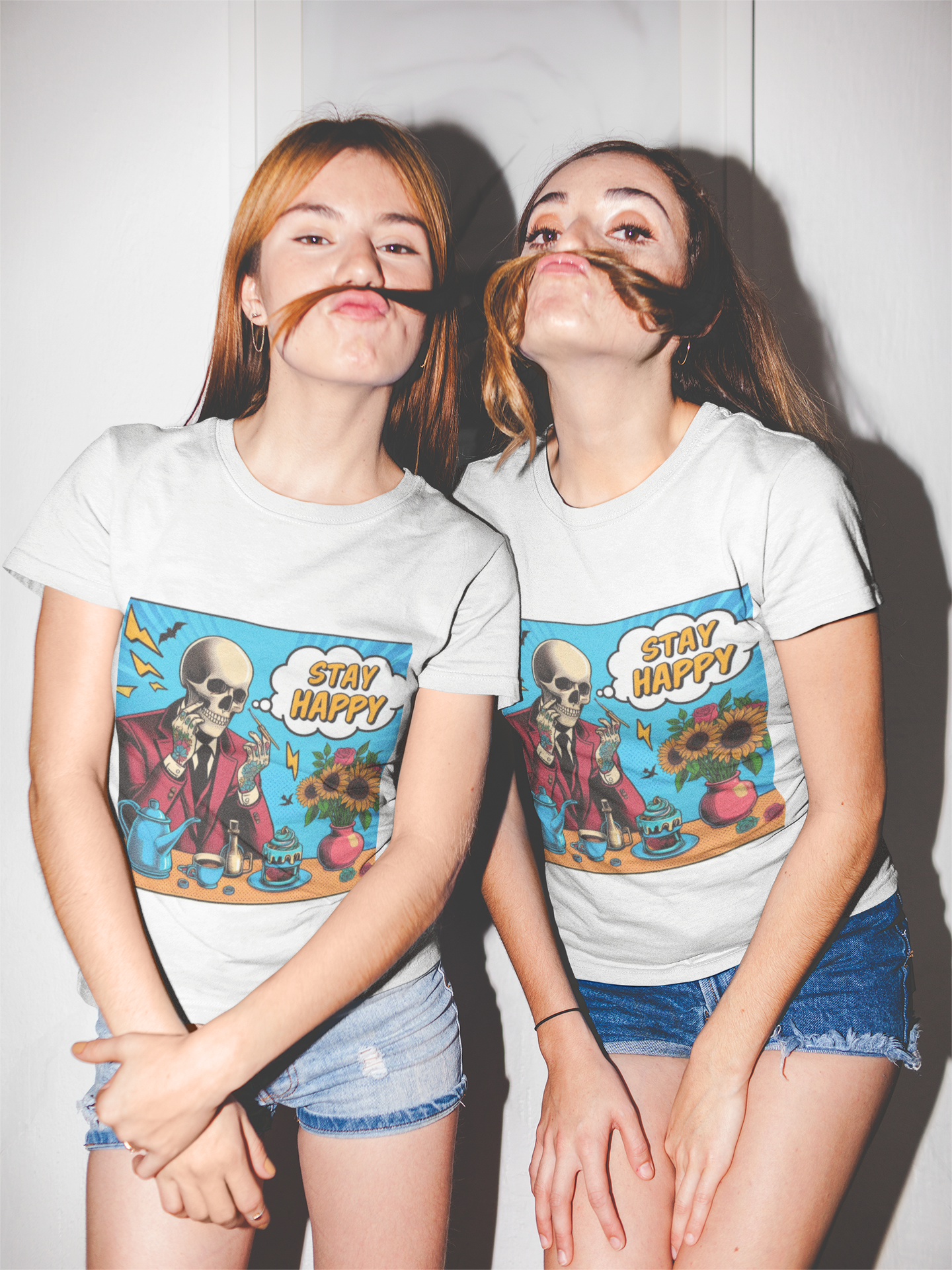 Funny Pop Art T-Shirt - Stay Happy Design