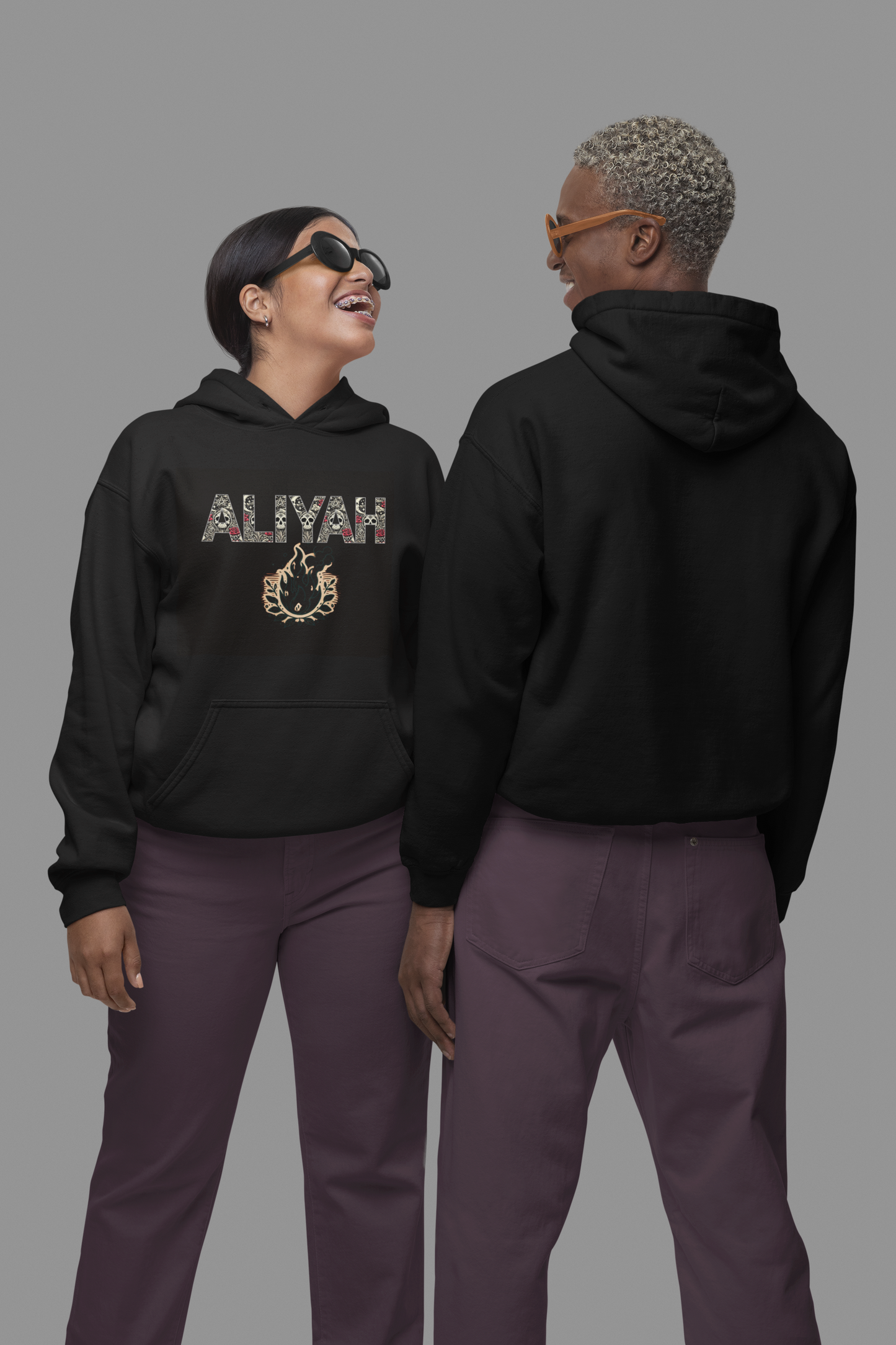 Fire Graphic Unisex Hoodie - Personalized Edgy Lettering Design