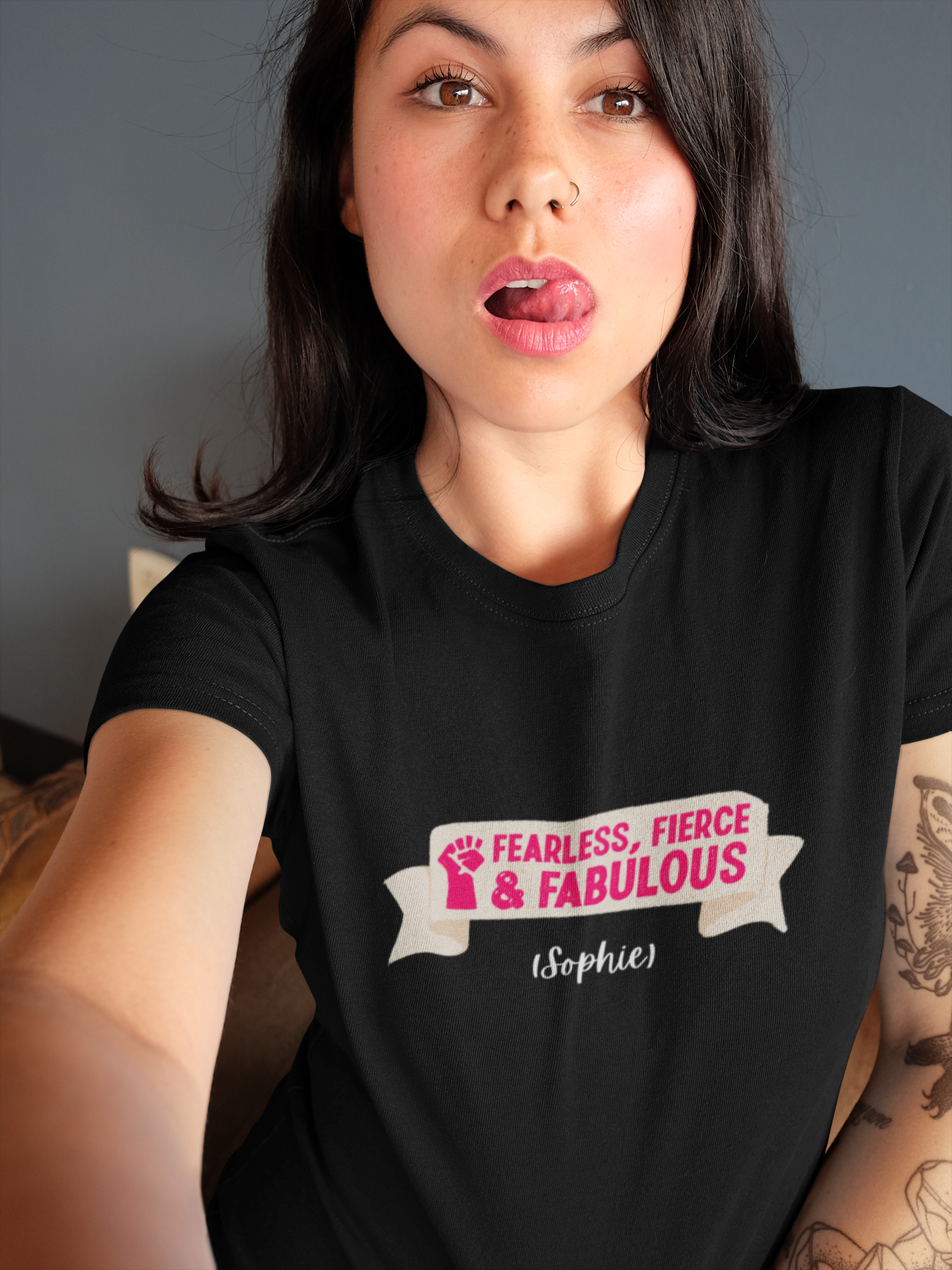 Fearless, Fierce, and Fabulous Custom Name T-Shirt