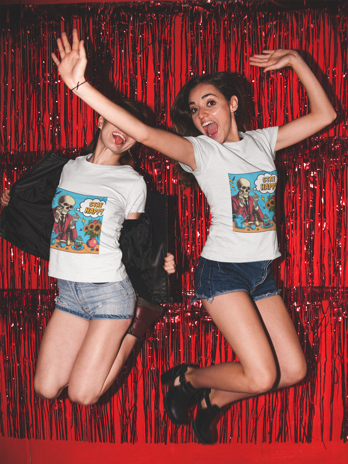 Funny Pop Art T-Shirt - Stay Happy Design
