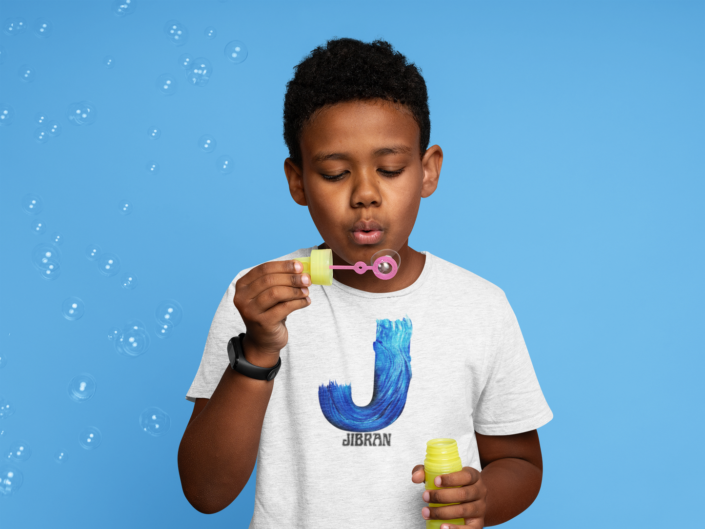 Personalised Children's Initial T-Shirt - Customisable Cotton Tee for Ages 4-12