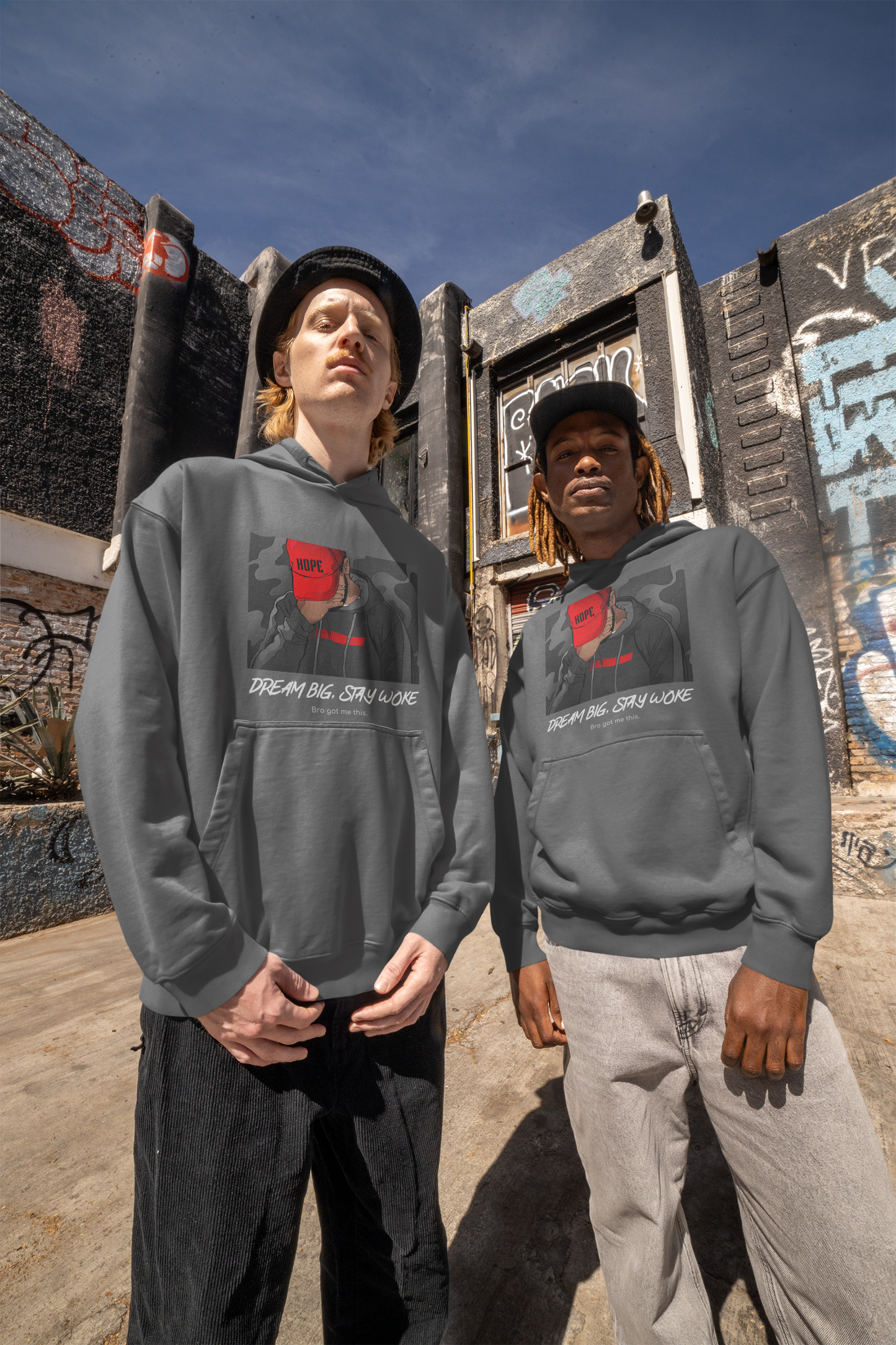 Hoodie Unisex- 'Dream Big Stay Woke' Inspirational Design