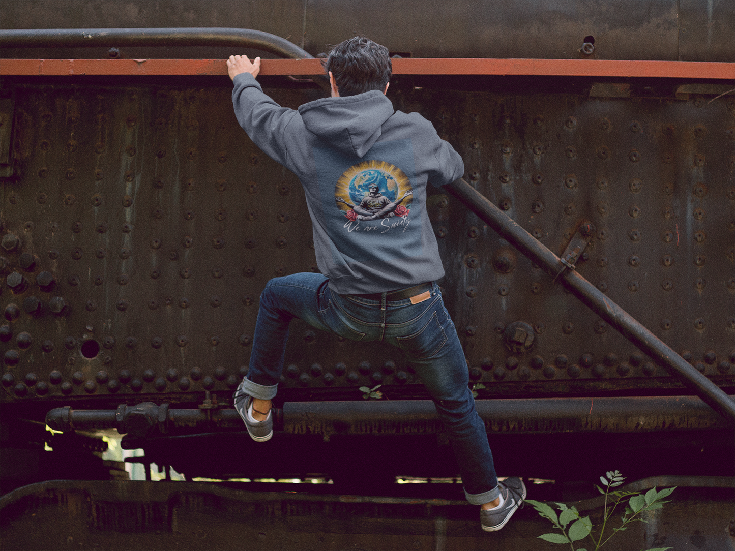Hooded Sweatshirt - 'we are society' Design