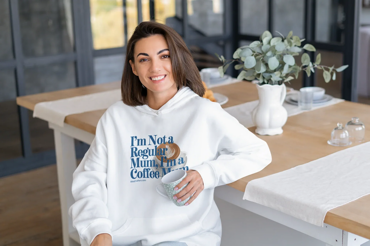 Coffee Mum Hoodie Sweatshirt - I'm Not a Regular Mum - Alley Crafters