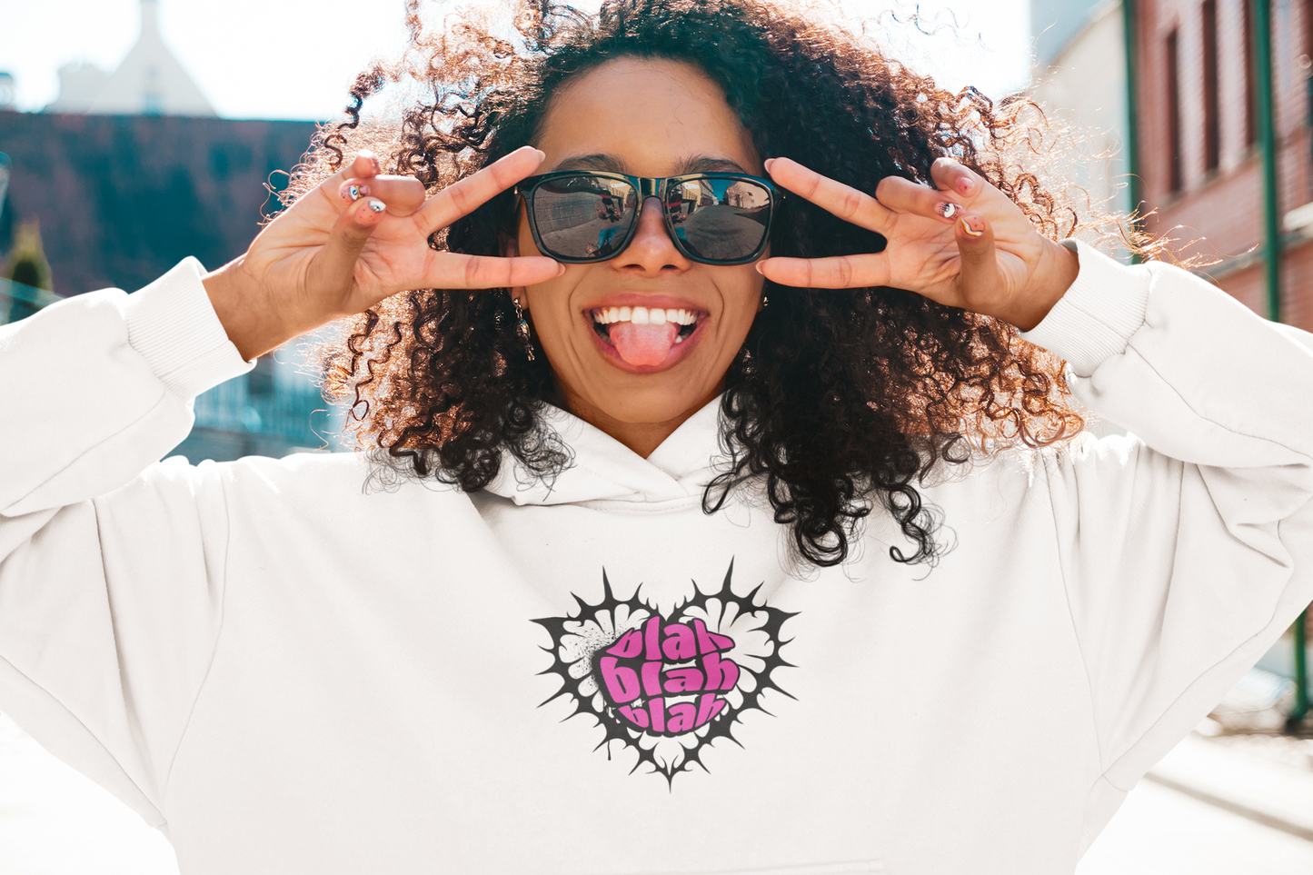 Unisex Hooded Sweatshirt - blah blah blah Design