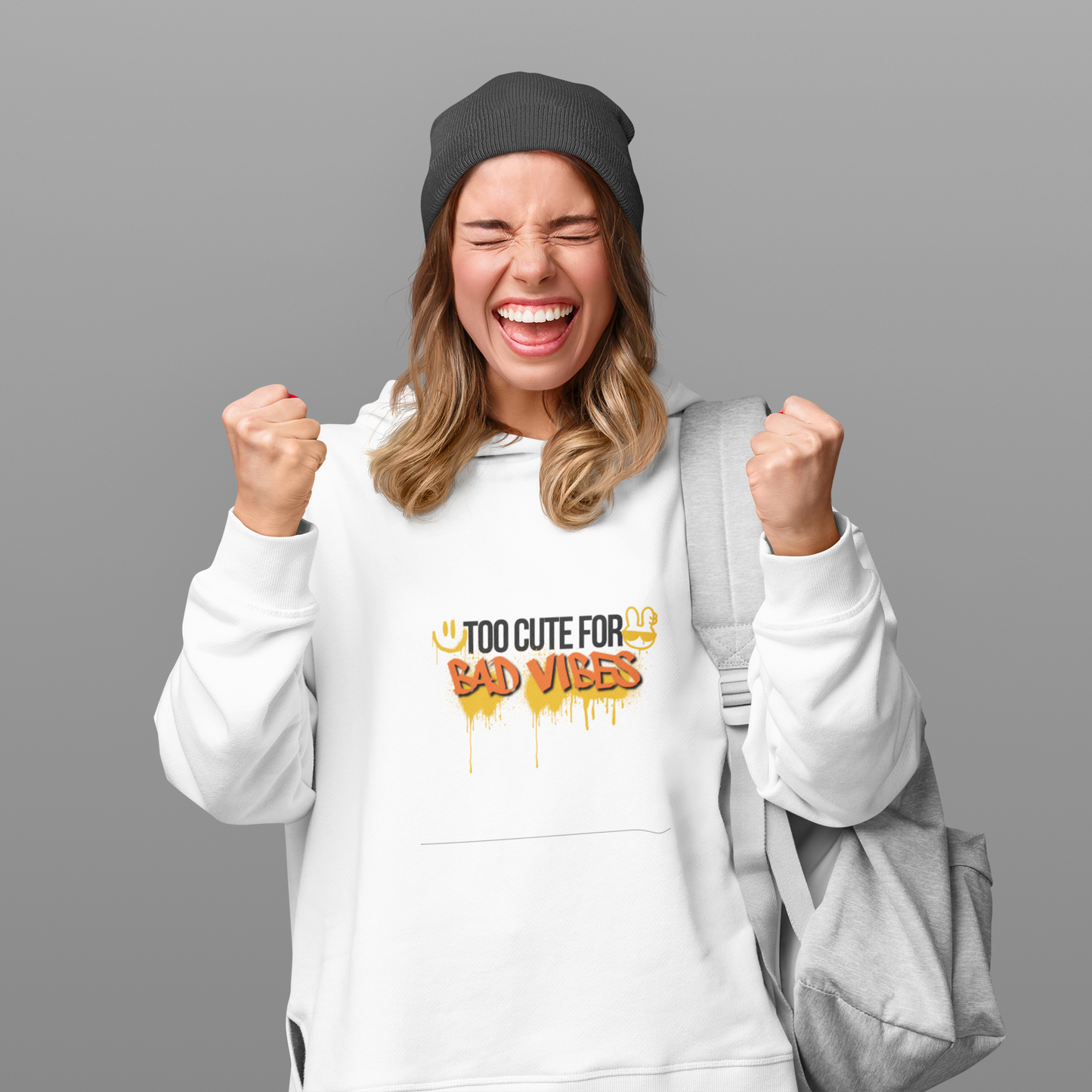 Unisex Hoodie - Too Cute for Bad Vibes