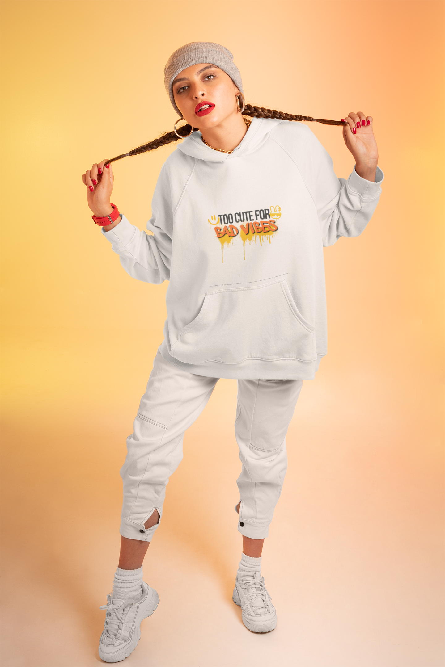 Unisex Hoodie - Too Cute for Bad Vibes