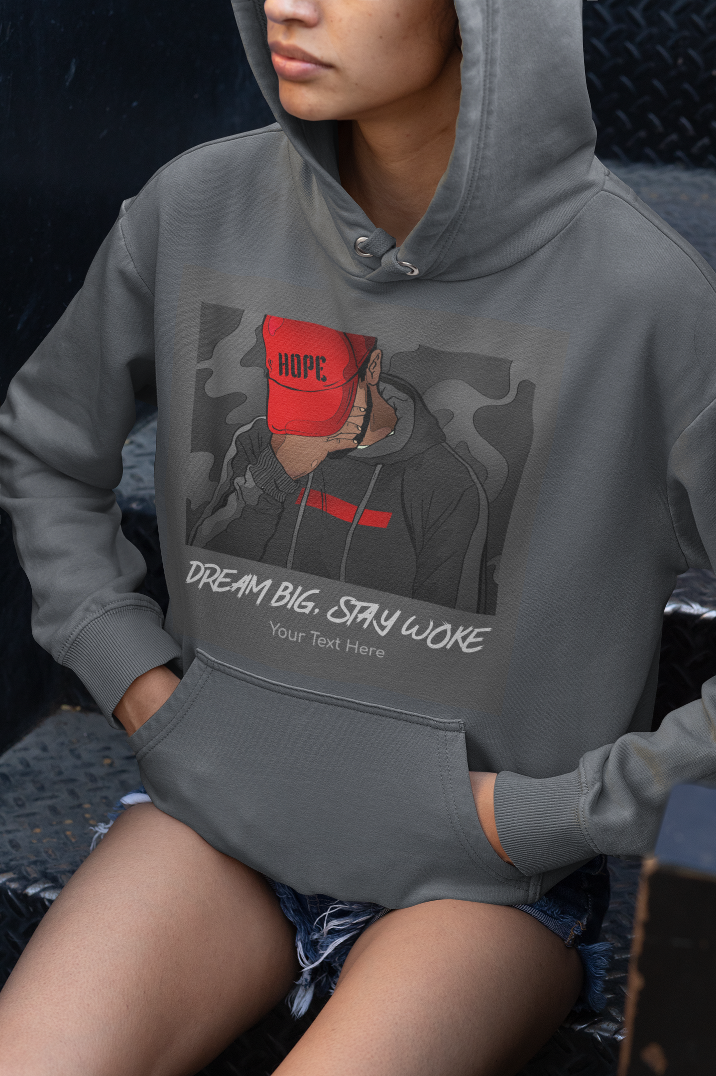 Hoodie Unisex- 'Dream Big Stay Woke' Inspirational Design