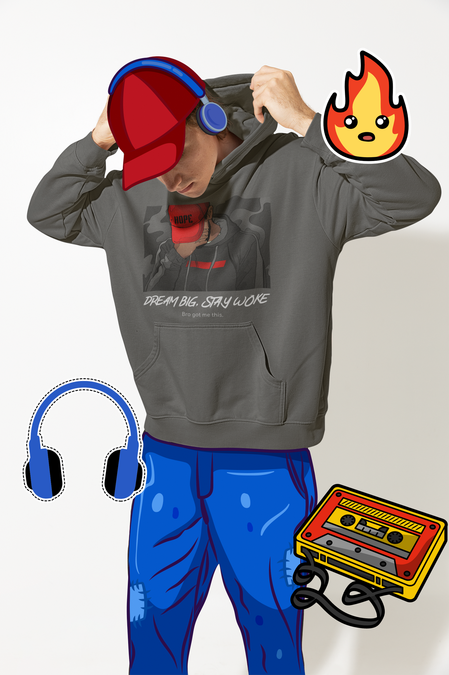 Hoodie Unisex- 'Dream Big Stay Woke' Inspirational Design